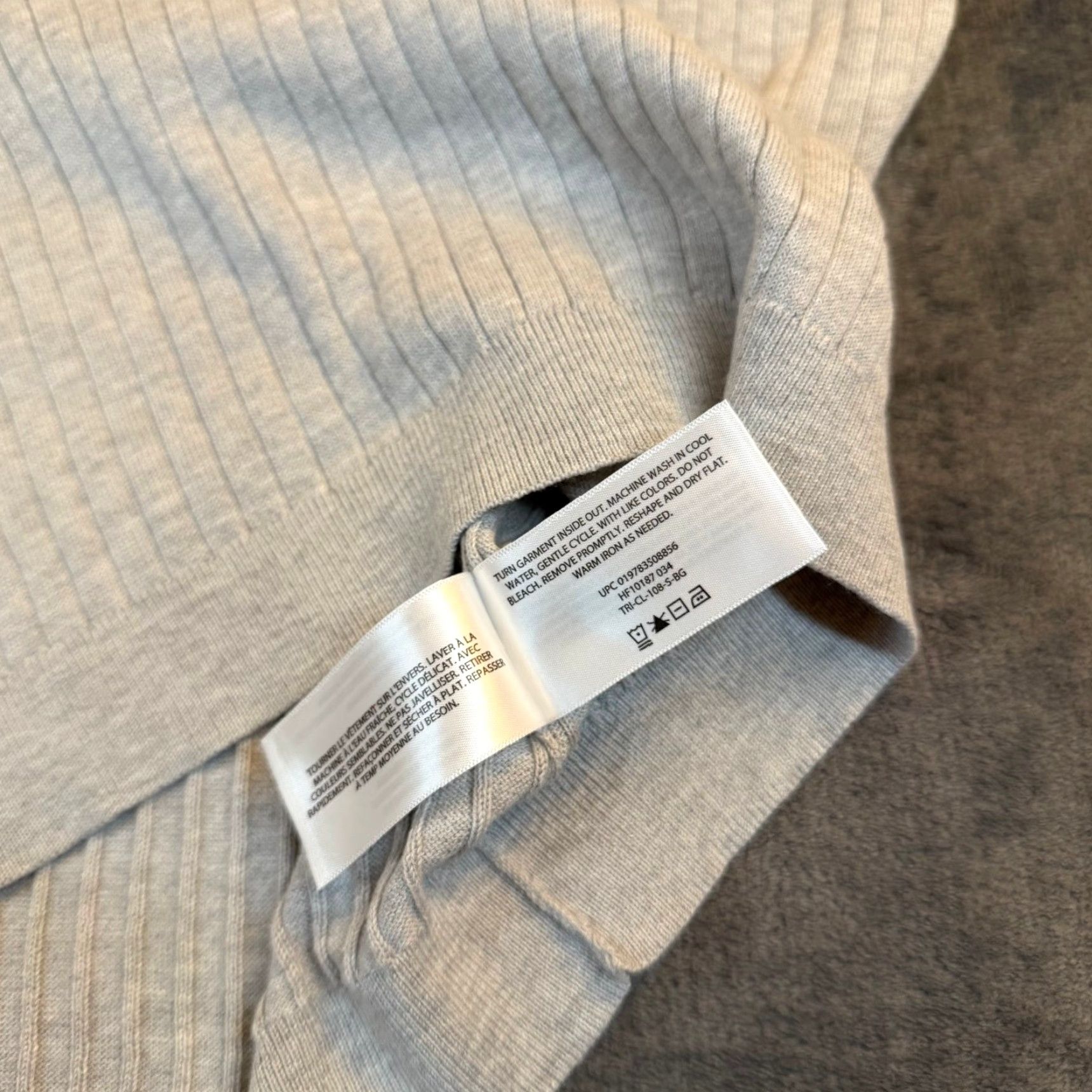 Haggar VINTAGE Haggar HF10187 Polo Shirt Ribbed Knit V-Neck Grey Mens Large NWT Size US L / EU 52-54 / 3 - 7 Thumbnail