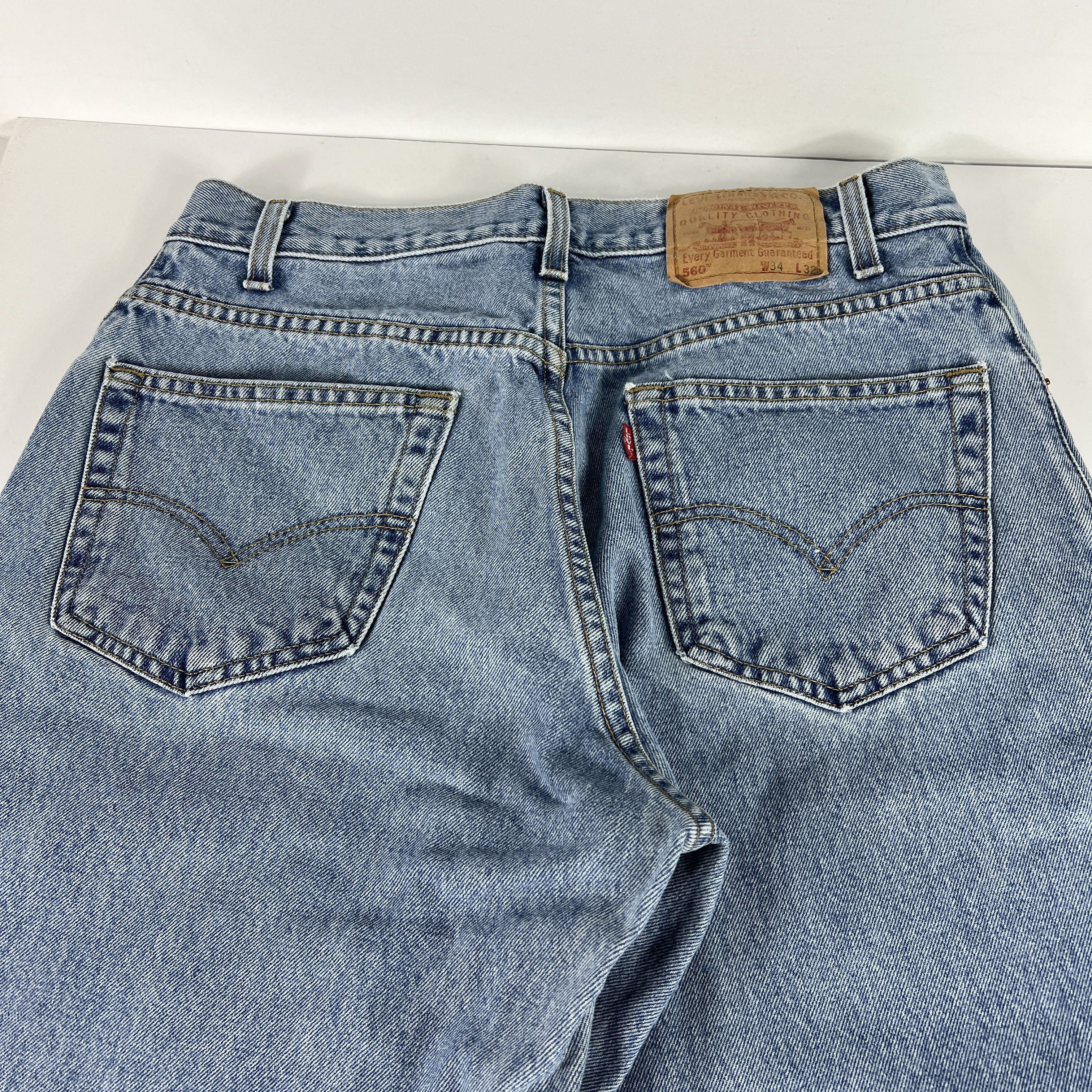 Levi's × Vintage Y2K Levi's Jeans 560 Comfort Loose Tapered Blue Faded Denim Size US 33 - 10 Thumbnail
