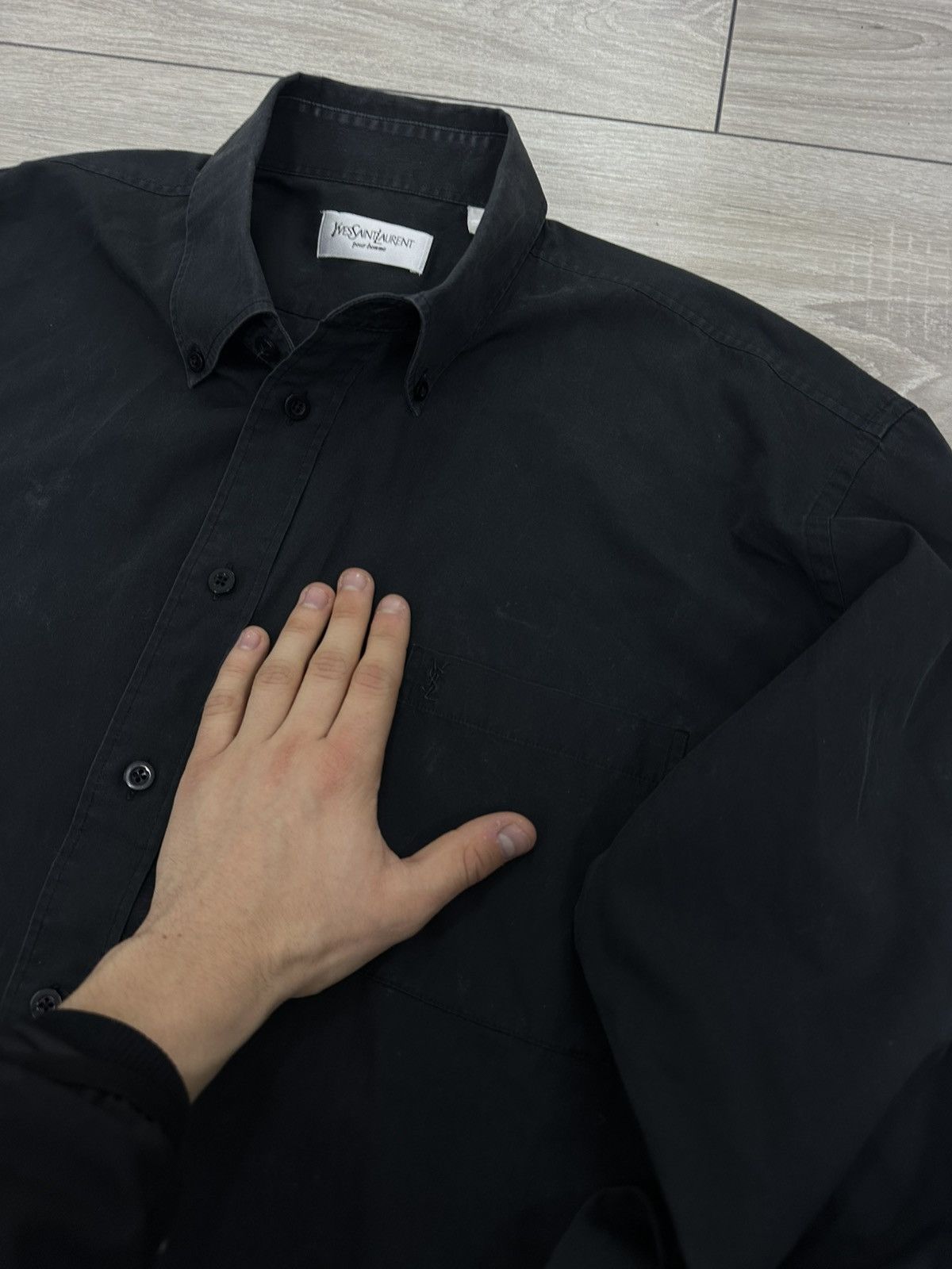 Yves Saint Laurent Yves Saint Laurent YSL Black Shirt Luxury Style Size US M / EU 48-50 / 2 - 6 Thumbnail