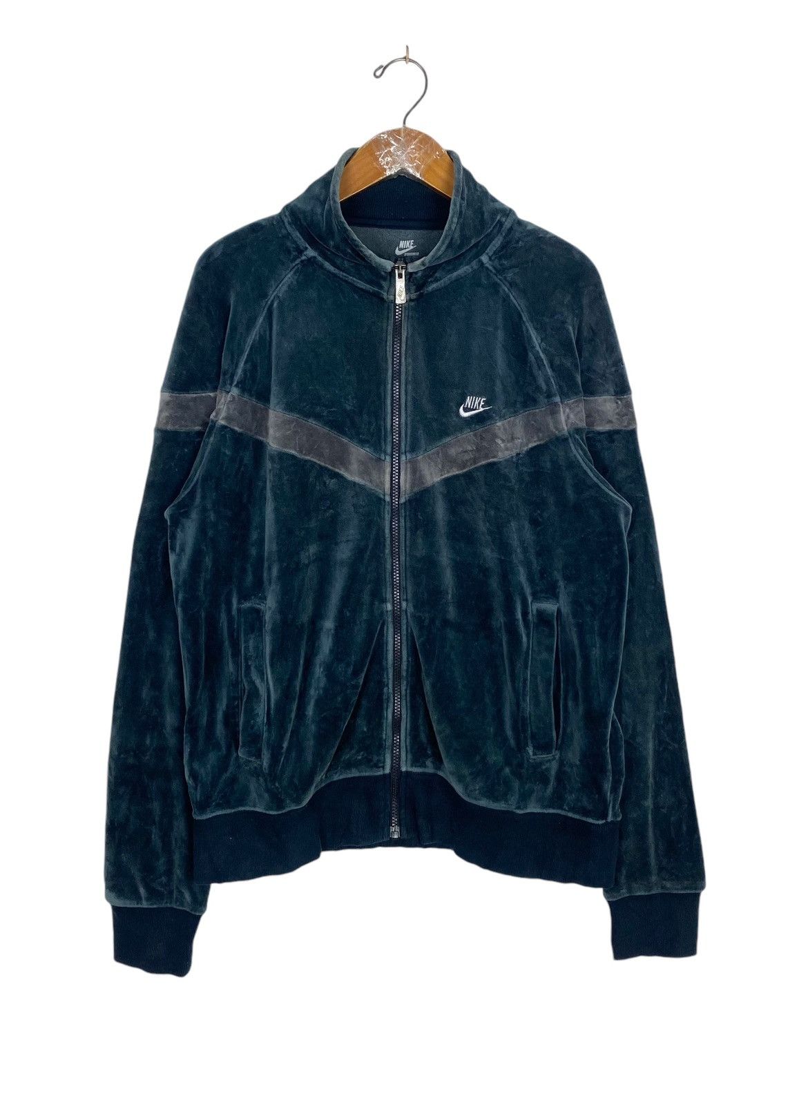 Nike Rare‼️ Nike Velour Track Zipper Jacket Size US M / EU 48-50 / 2 - 1 Thumbnail