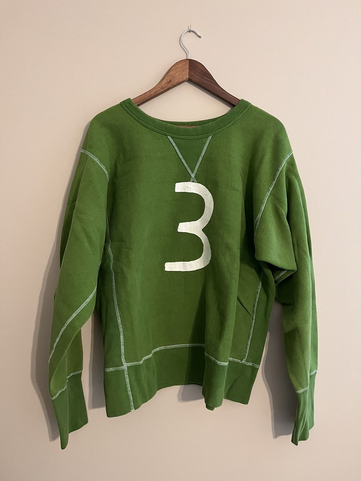 Other Vintage Reverse Weave 90s V Stitch “3” Pullover Size US L / EU 52-54 / 3 - 1 Thumbnail