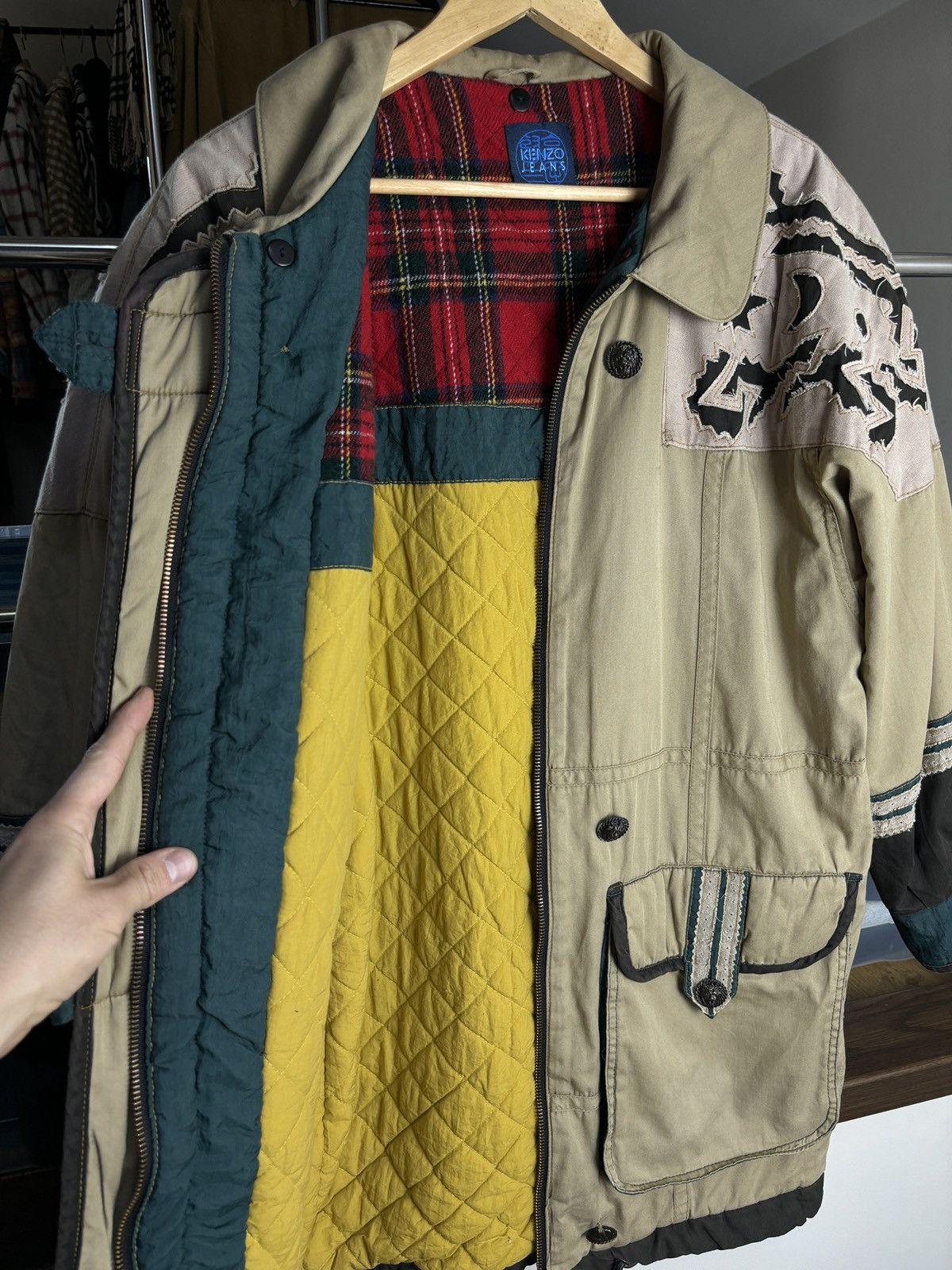 Kenzo × Vintage Vintage Kenzo Jeans 80s Coat Jacket Aztec Indian Vibe Size L / US 10 / IT 46 - 4 Thumbnail