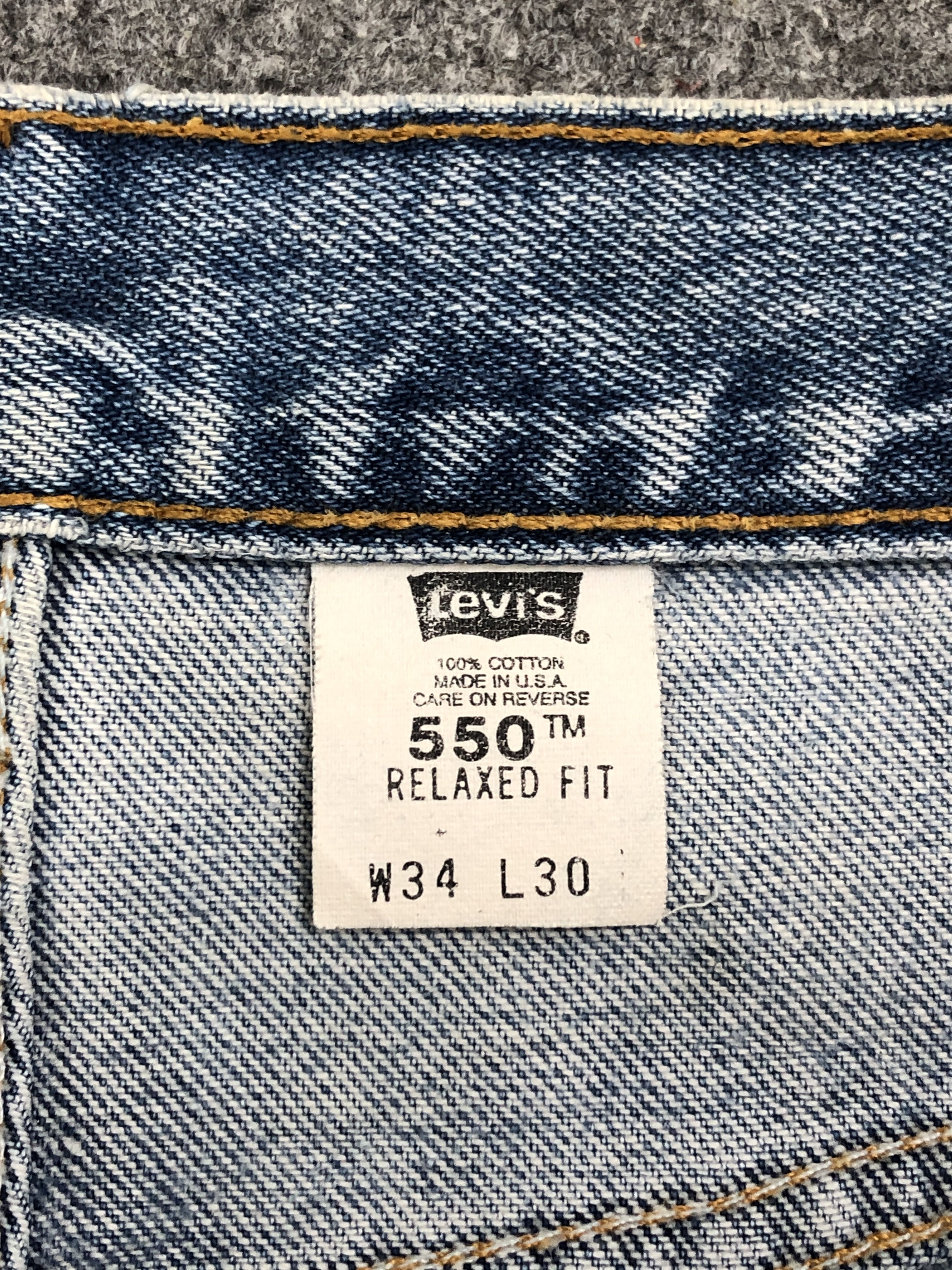 Levi's Vintage 90s Levis 550 Made In USA Faded Blue Jeans S0019 Size US 33 - 7 Thumbnail