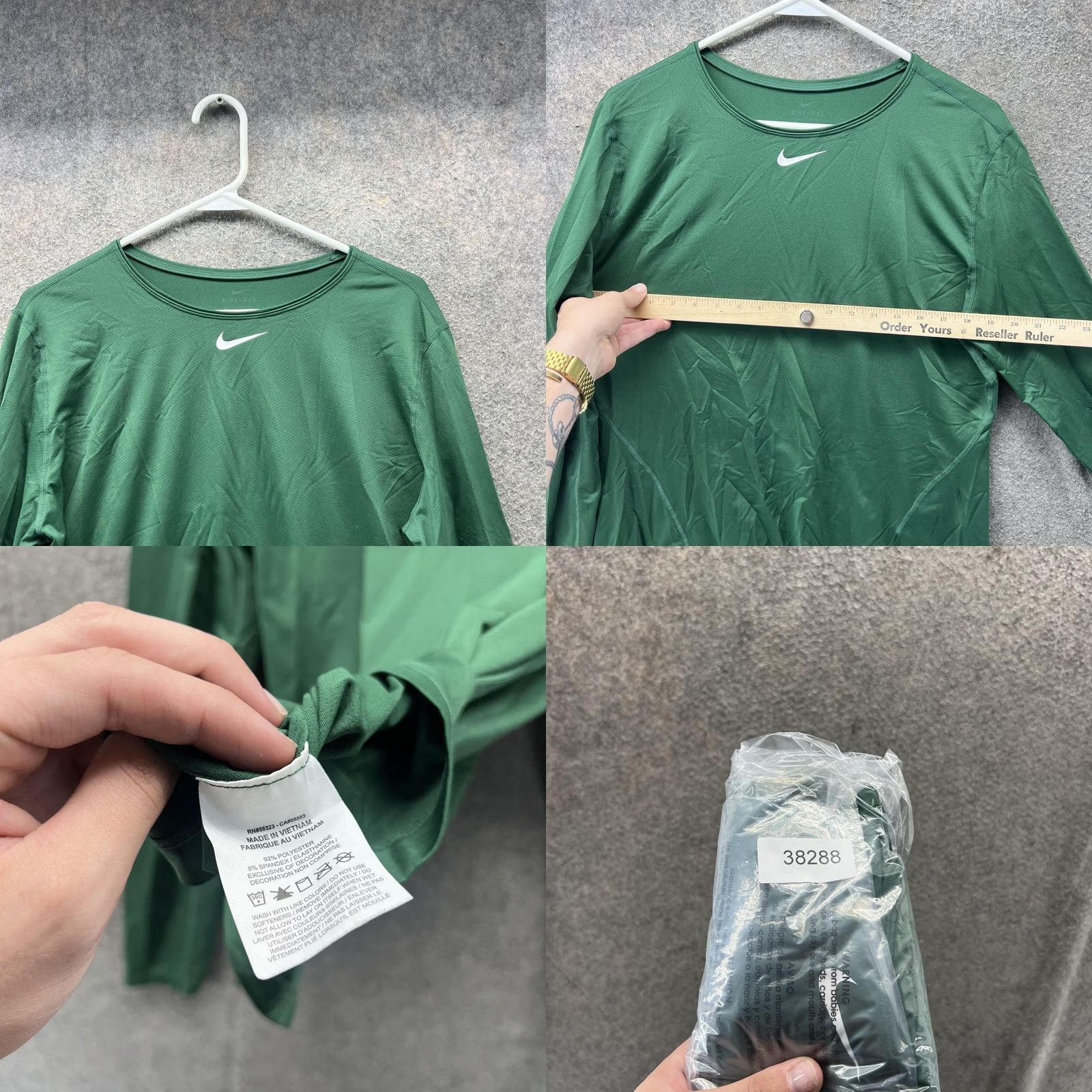 Nike Nike Dri-FIT Shirt Mens XL Green Long Sleeve Athletic Running Workout Top Size US XL / EU 56 / 4 - 8 Thumbnail