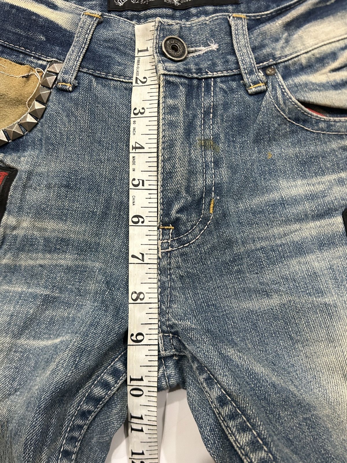 Japanese Brand Vintage Red Pepper Grunge Patchwork Distressed Trashed Jeans Size US 31 - 15 Thumbnail