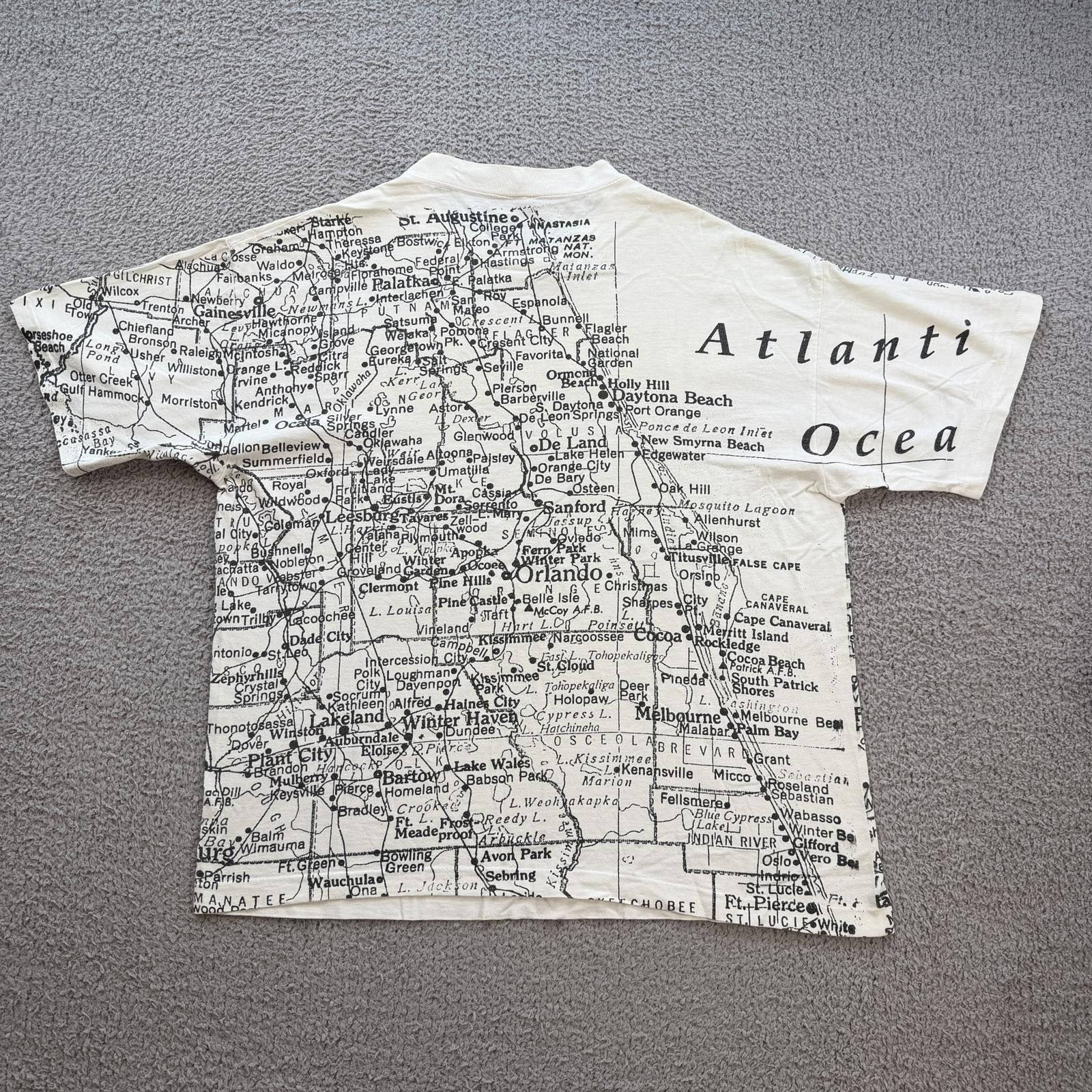 Other Vintage 90s Florida Map AOP T Shirt Single Stitch Tee XL USA Size US XL / EU 56 / 4 - 2 Thumbnail