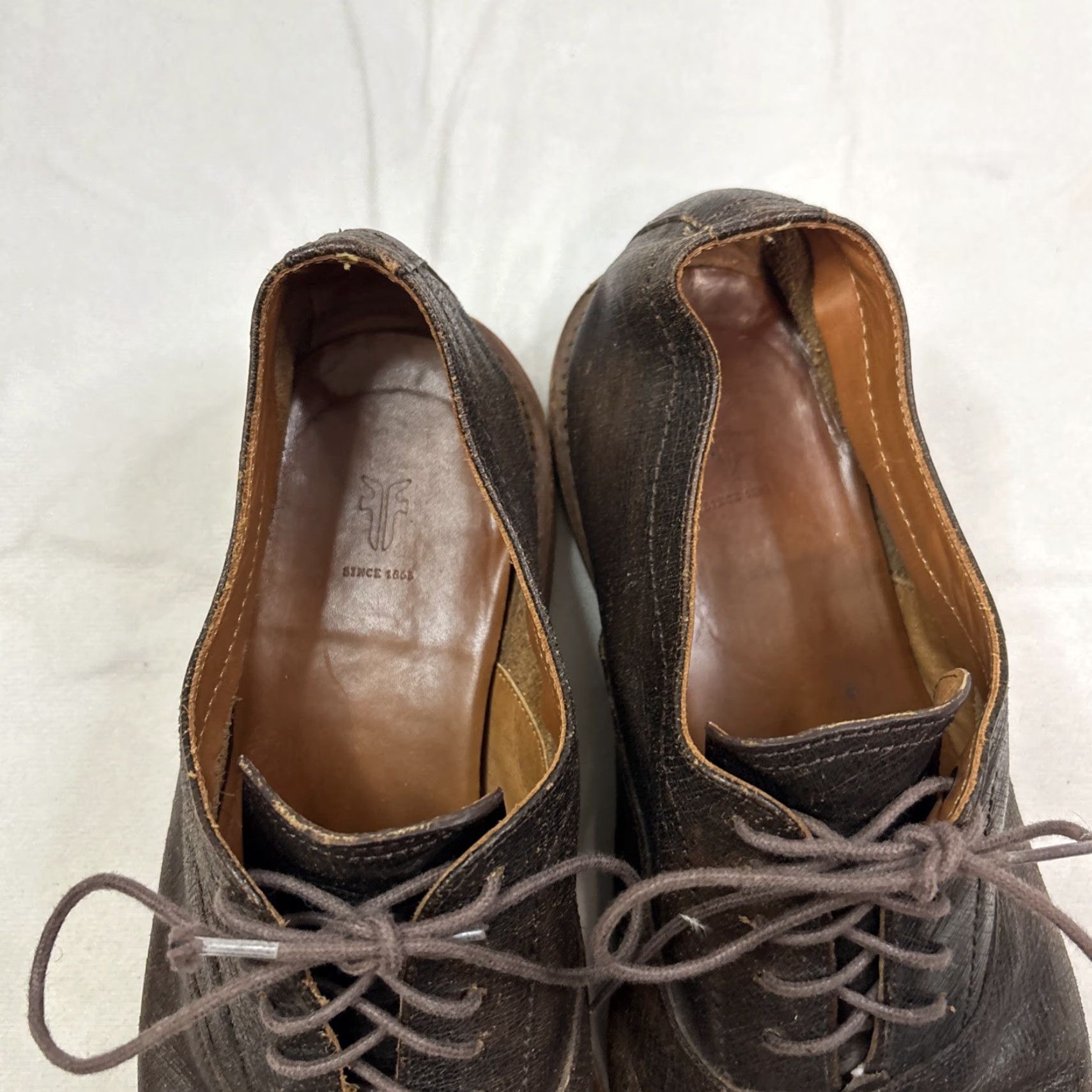 Frye Frye Paul Bal Men's Dress Oxford Cap Toe Shoes Brown Leather 12D Size 12D Mens Shoes Size 12 Brown Leather Oxford Cap Toe Frye Paul Bal Size ONE SIZE - 4 Thumbnail