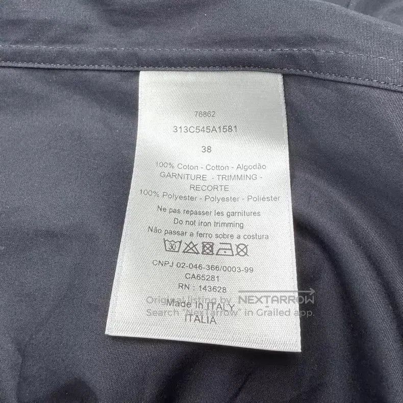Dior Dior Size 38 Dark blue embroidered badge shirt Size US XXS / EU 40 - 6 Thumbnail