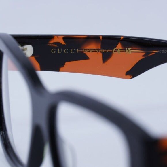 Gucci 🕶️ New Gucci GG1428O 006 Eyeglasses - Black With Orange Size ONE SIZE - 7 Thumbnail