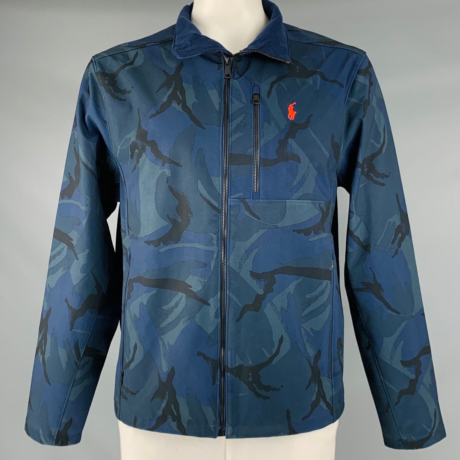 Ralph Lauren Size XL Navy Blue Camo Polyester Elastane Jacket Size US XL / EU 56 / 4 - 1 Thumbnail