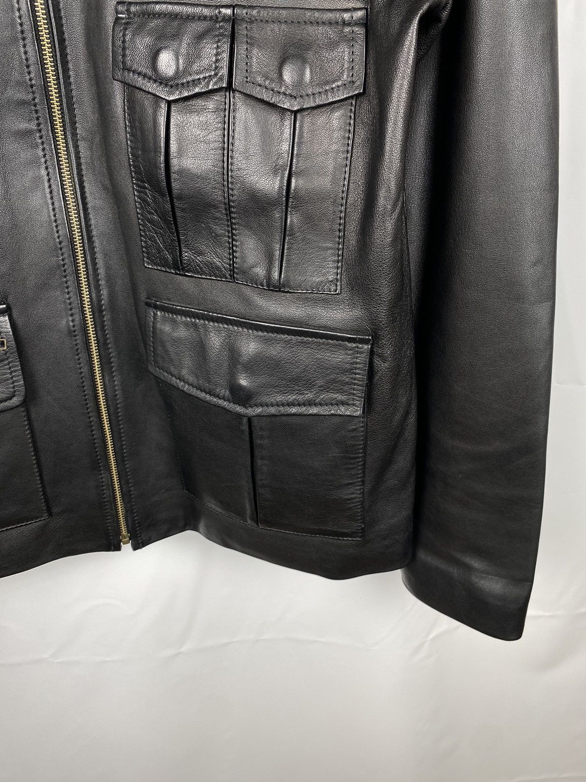 Designer Dormeuil England Soft Genuine Leather Jacket Size US L / EU 52-54 / 3 - 4 Thumbnail