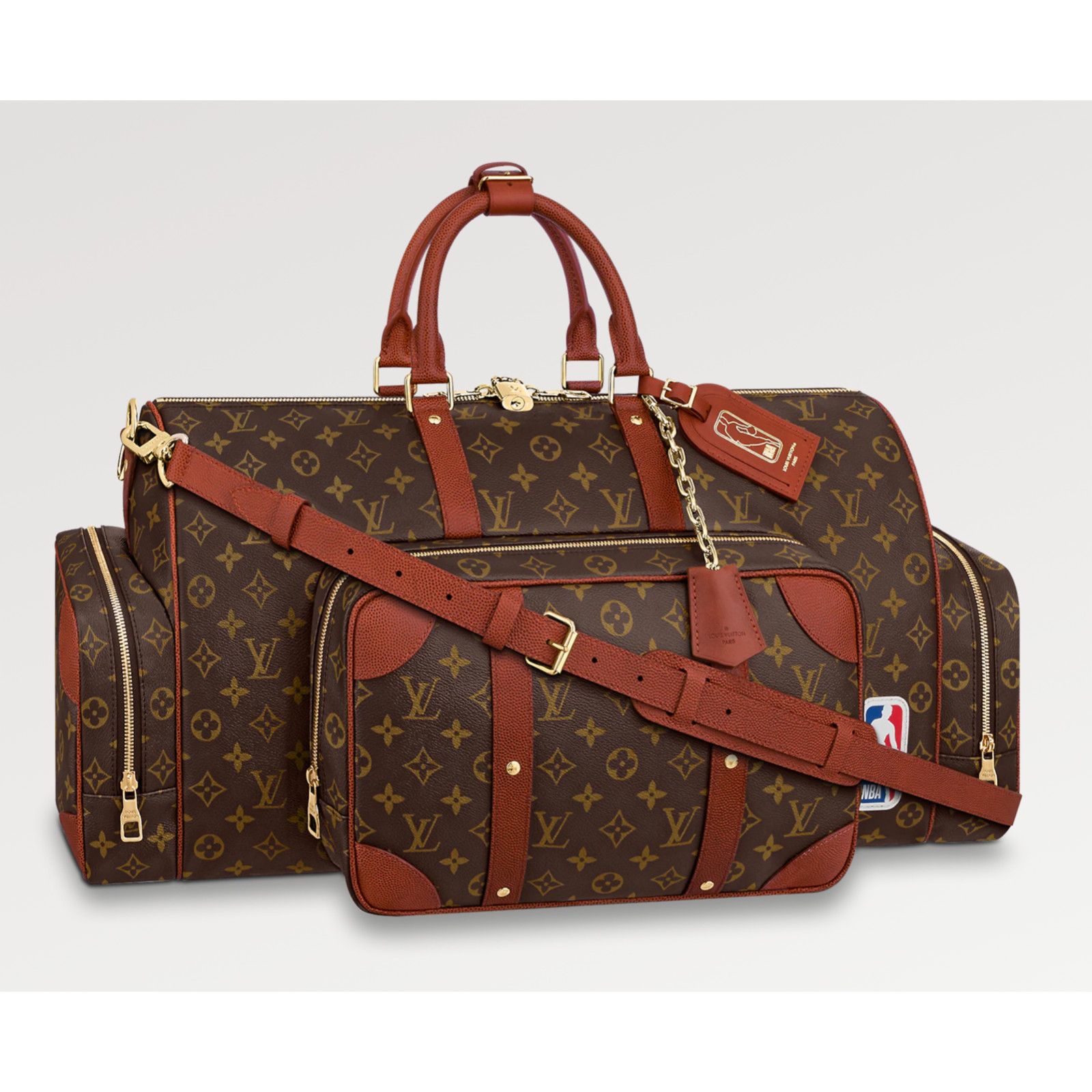 Louis Vuitton NBA Trio Pocket Brown Weekend Travel Bag