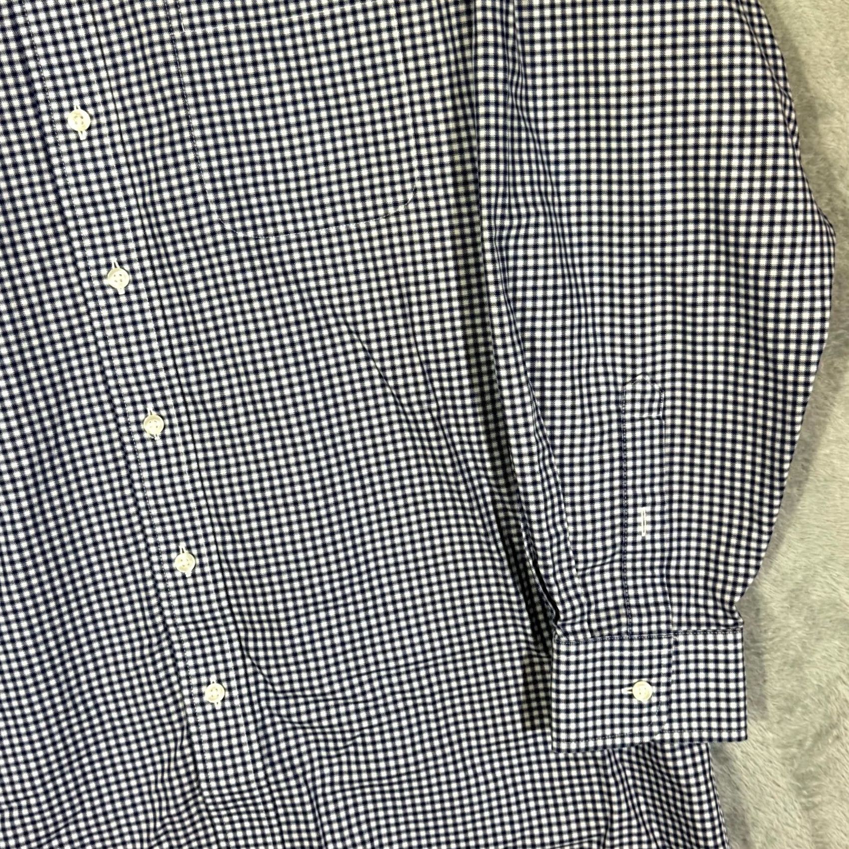 Roundtree & Yorke Gold Label Dress Shirt Blue Check 100% Cotton 16.5×34 Fitted Formal Shirt Men Regular Chest 46in Long Sleeve Button-Down Collared Vintage? No Size 46R - 5 Thumbnail