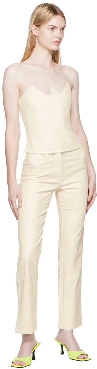 Miaou o1mle0425 Junior Leather Pant in Off White Size 32" / US 10 / IT 46 - 5 Thumbnail