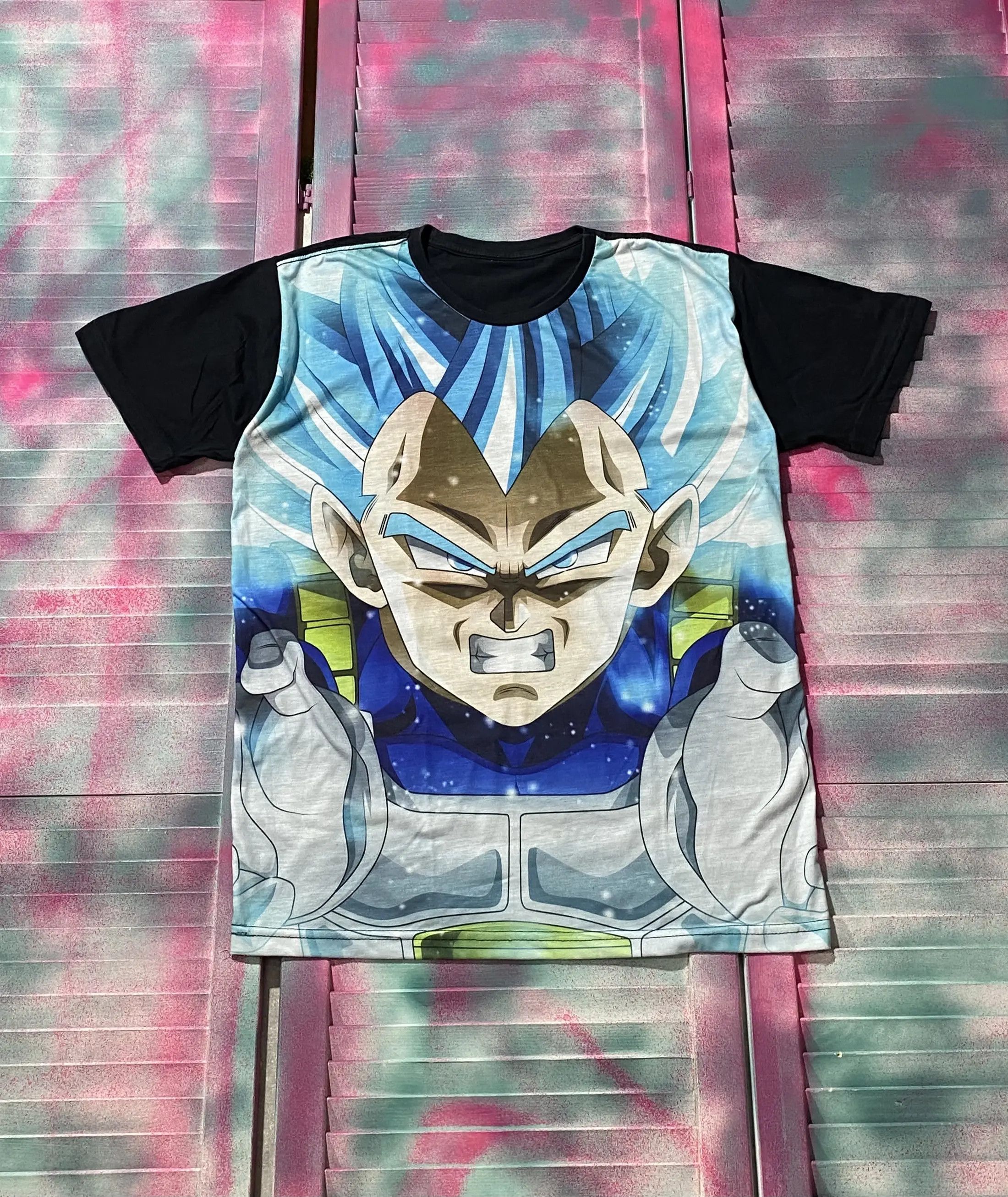 Anime Vintage Y2K Dragon Ball VEGETA AOP T-shirt Size US M / EU 48-50 / 2 - 1 Thumbnail
