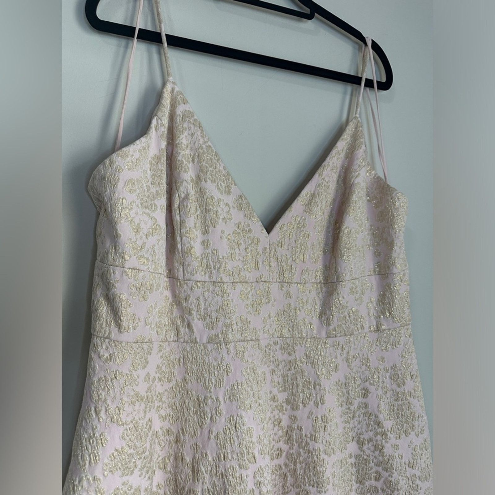 Badgley Mischka Badgley Mischka Size 18 Pink Golden Jacquard Mini Dress Size XXL / US 16-18 / IT 52-54 - 5 Thumbnail