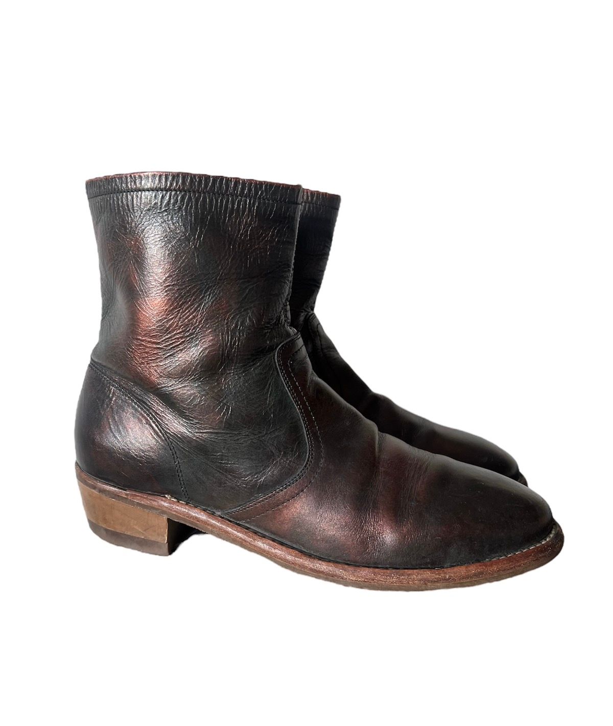 Maison Margiela Replica Campus High Ancle “Oil Spill” Leather Boots ...