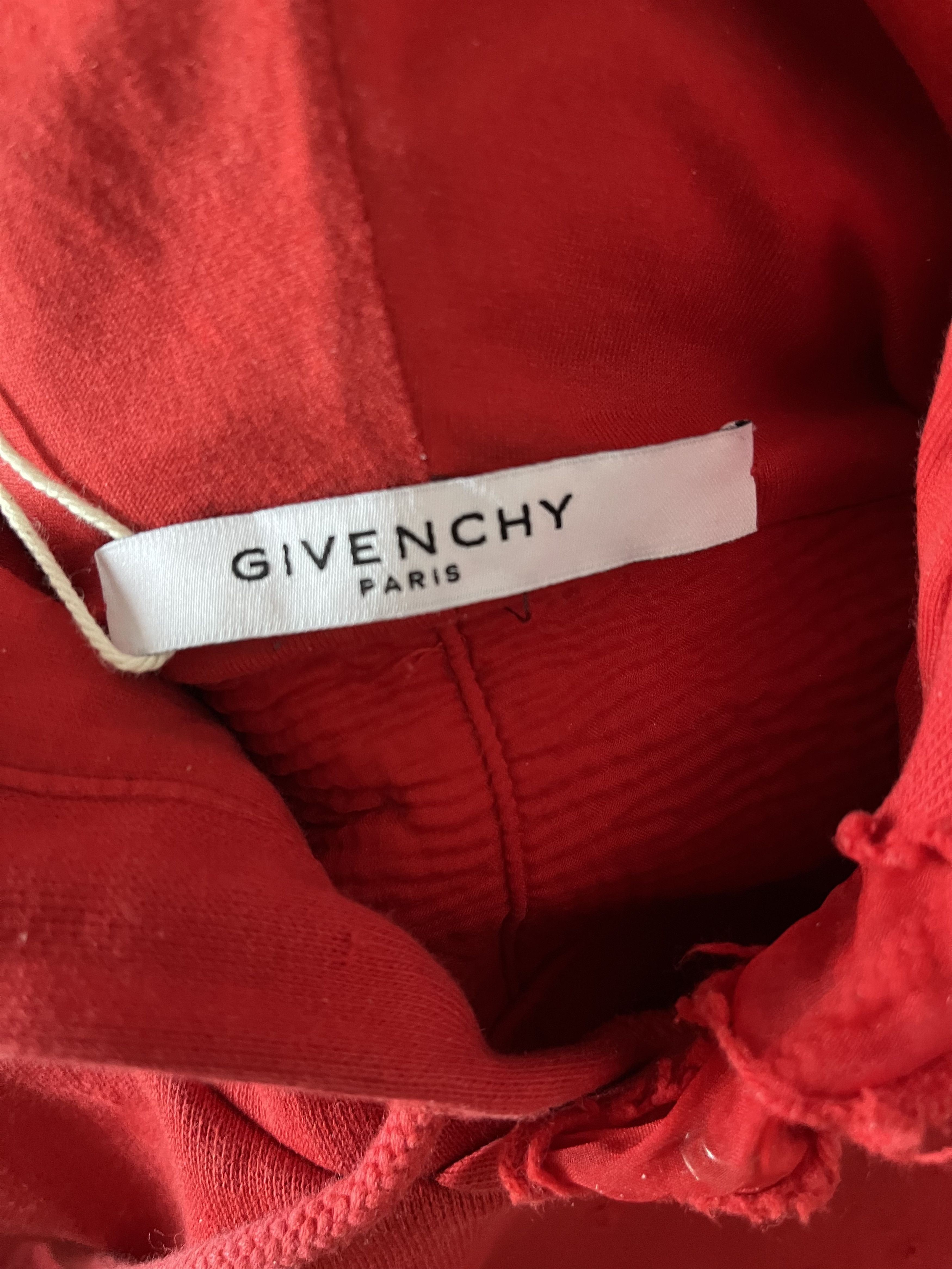 Givenchy Givenchy Red Distressed Hoodie Size US M / EU 48-50 / 2 - 7 Thumbnail