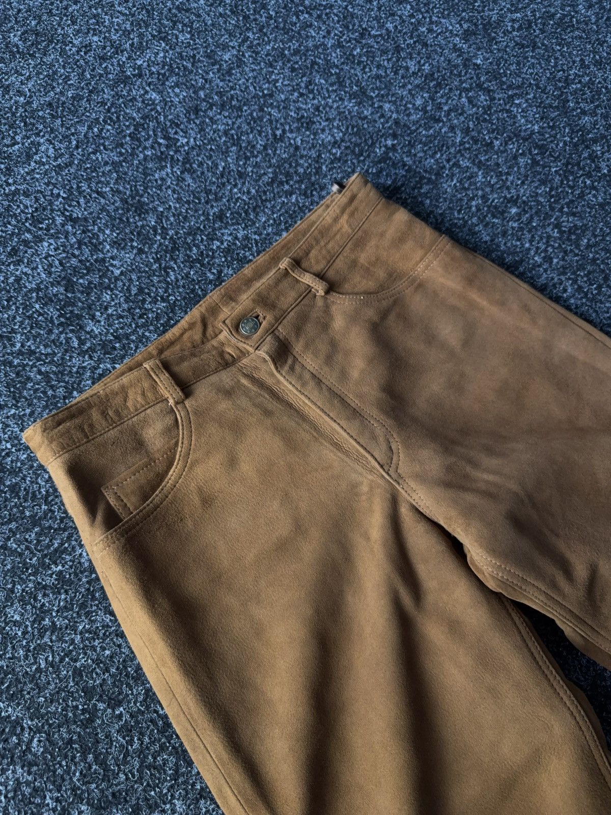 Leather Vintage Faux Suede Brown Pants 90s Western Style Italy Size 30" / US 8 / IT 44 - 6 Thumbnail