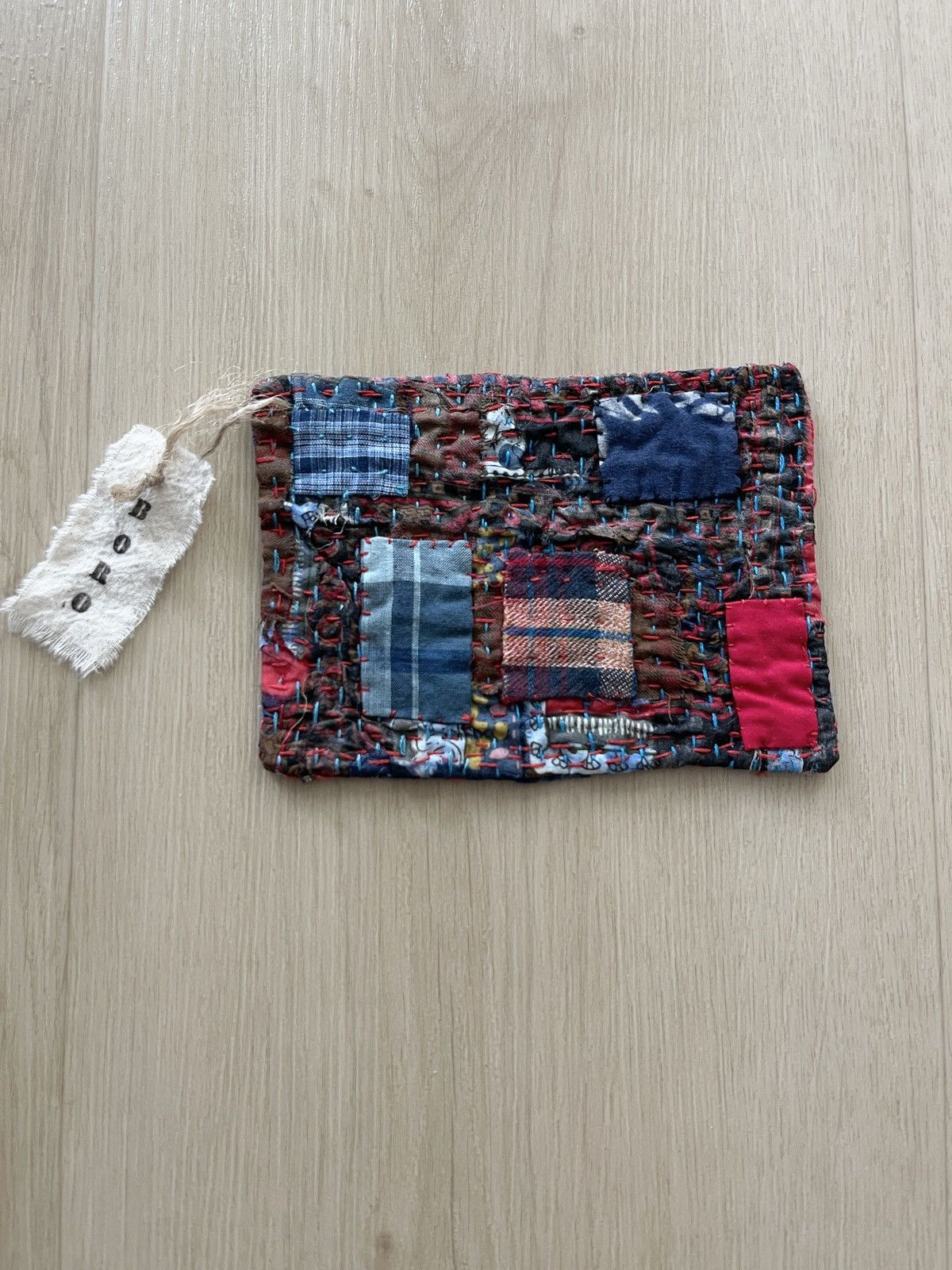 Designer RARE! 1 of 1 Japanese Boro Patchwork Flag Coaster Size ONE SIZE - 4 Thumbnail