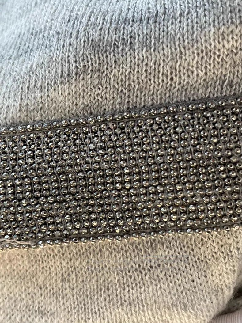 Brunello Cucinelli Brunello Cucinelli Gray Beaded Linen Sweater Size XS / US 0-2 / IT 36-38 - 6 Thumbnail