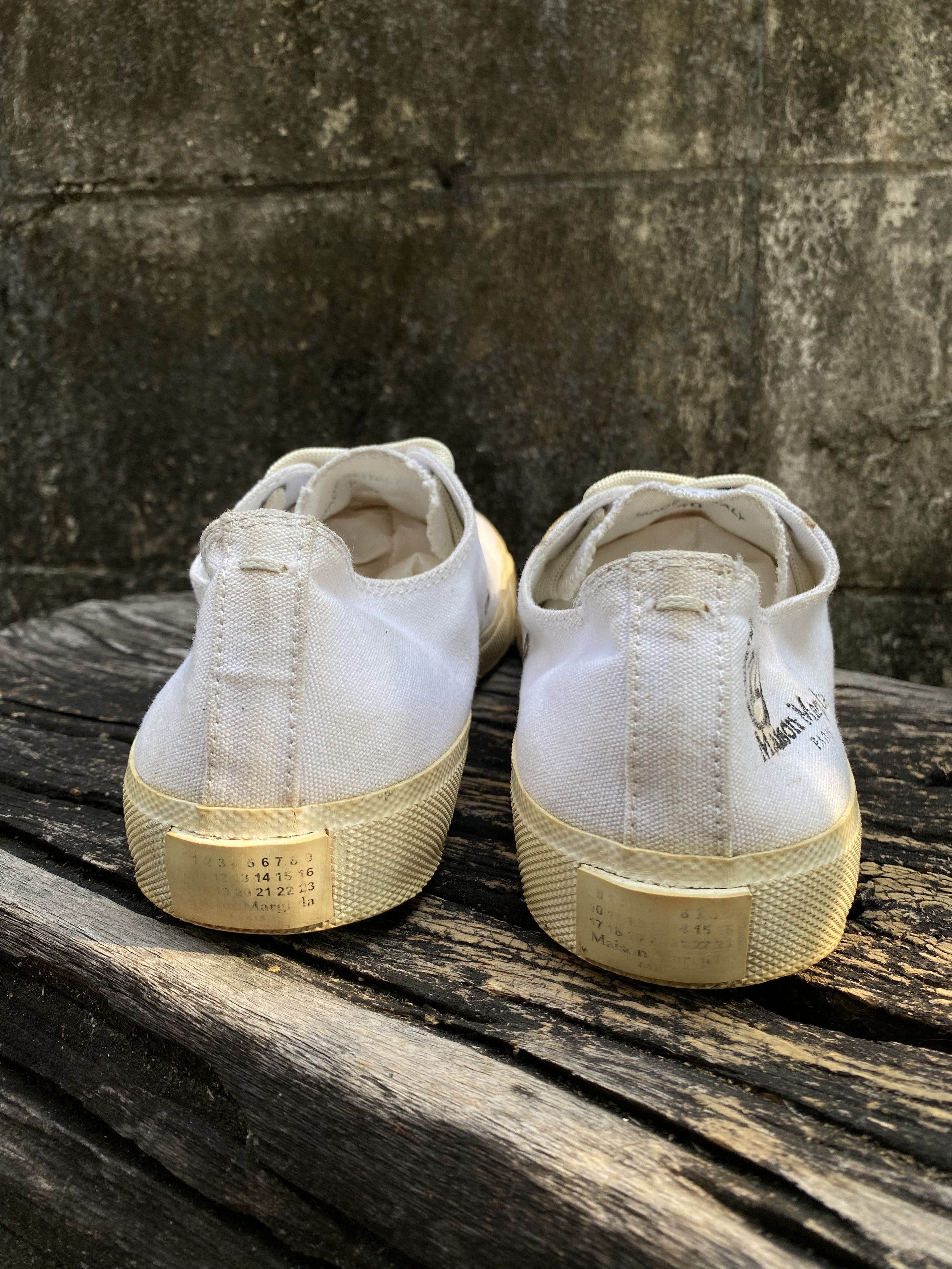 Maison Margiela Maison Margiela Tabi Canvas Sneakers White EU40 Size US 10 / IT 40 - 4 Thumbnail
