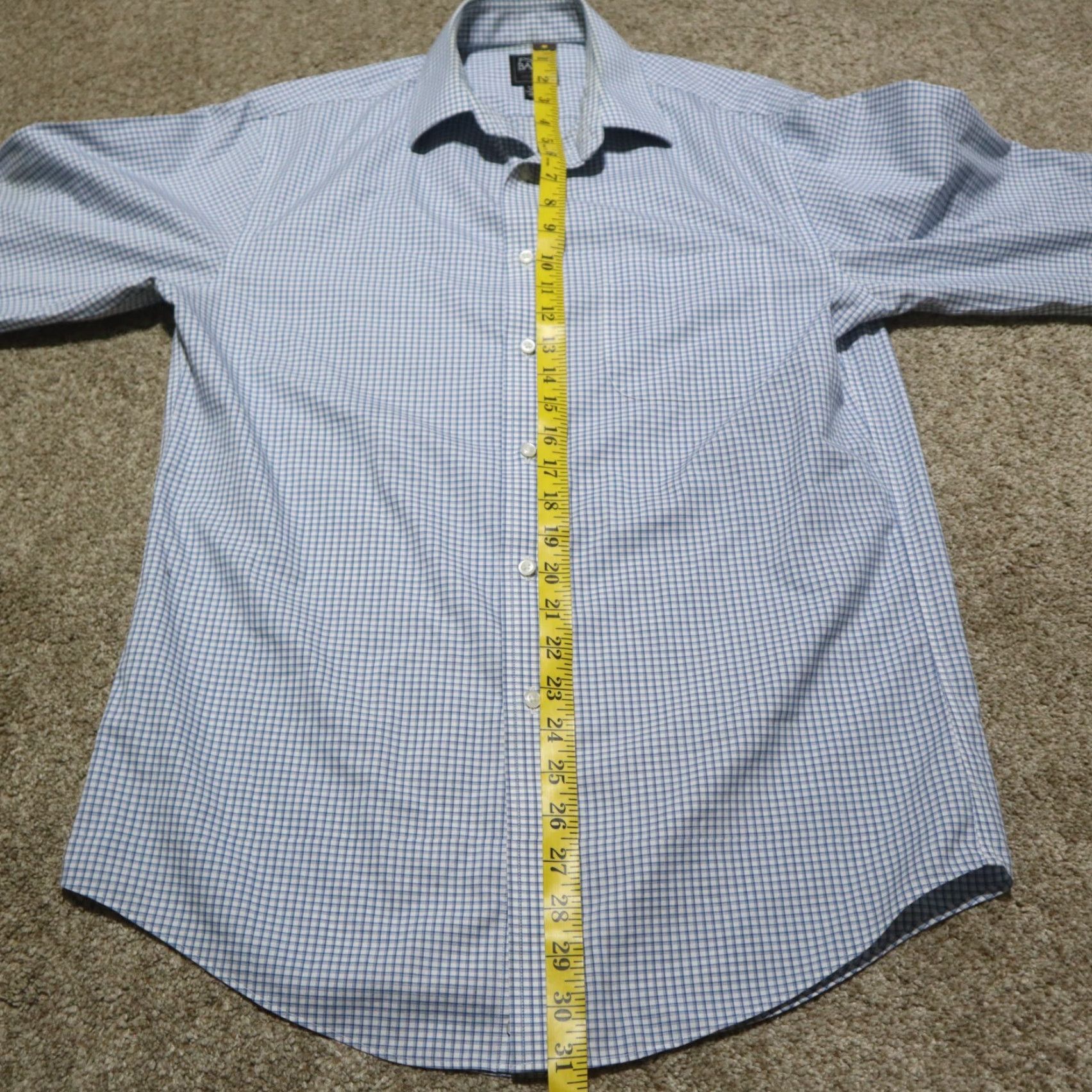 Jos. A. Bank Jos A Bank Shirt Men 15.5 32 Blue Check Traveler Button-Up Long Sleeve Cotton Size US L / EU 52-54 / 3 - 5 Thumbnail