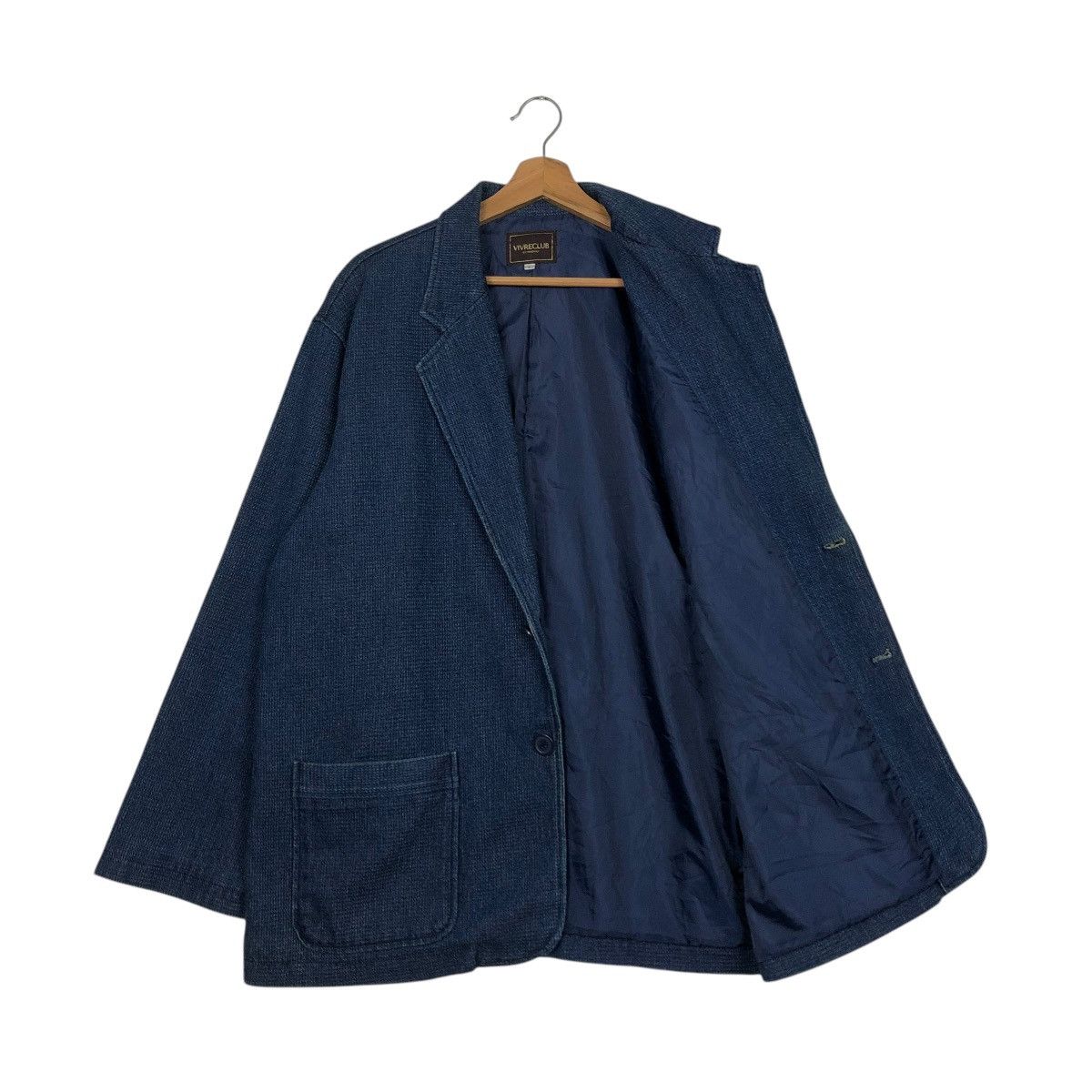 Indigo 🔥VINTAGE DENIM WORKER JACKET INDIGO VIVRECLUB ISSEY MIYAKE Size US L / EU 52-54 / 3 - 13 Thumbnail
