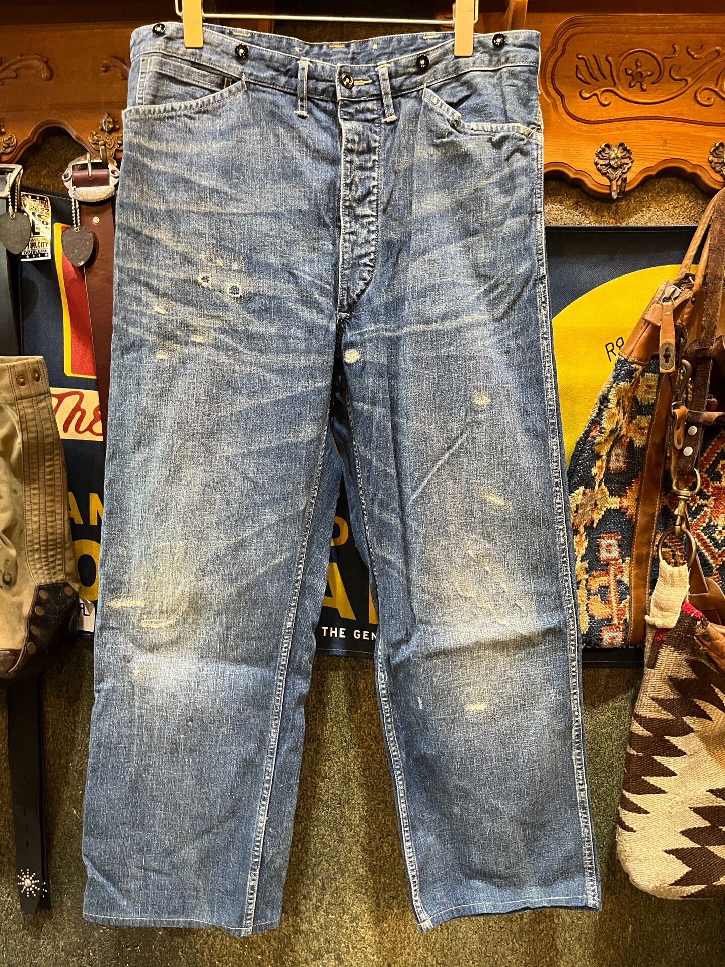 RRL Ralph Lauren distressed rrl denim jeans by ralph lauren Size US 34 / EU 50 - 1 Thumbnail