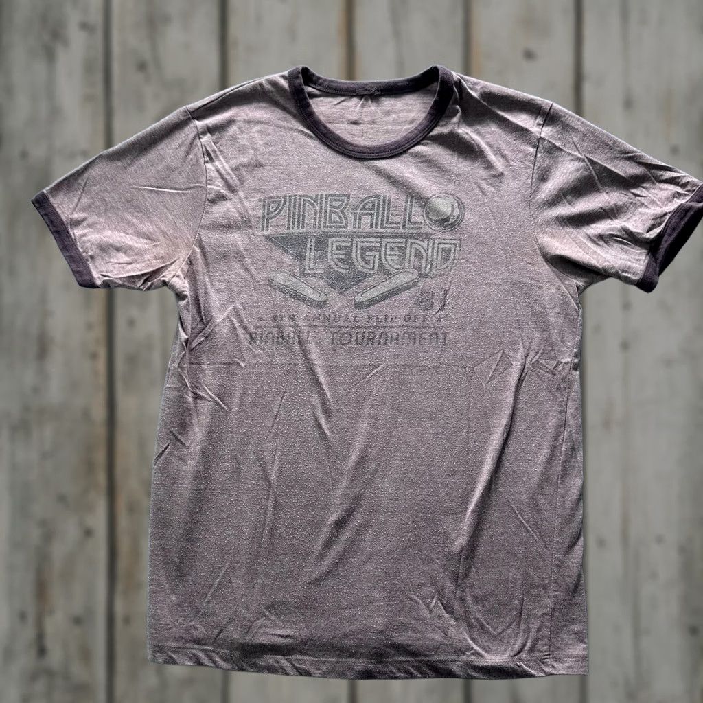 Vintage Vintage Pinball Legend Shirt Mens Large Graphic Crewneck Cotton Blend Ringer Tee Size US L / EU 52-54 / 3 - 1 Thumbnail