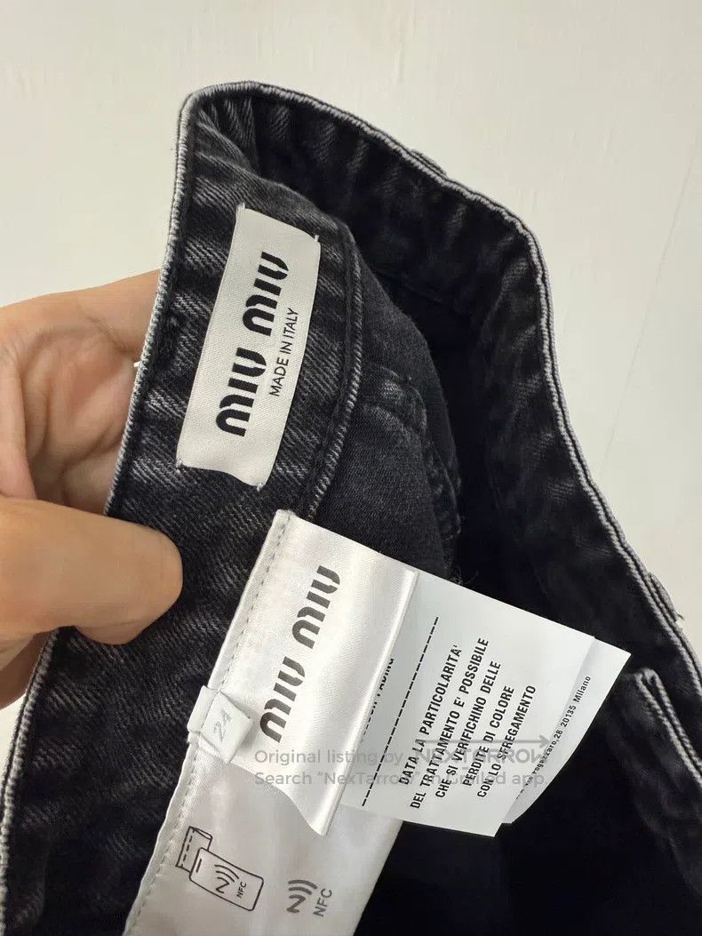 Miu Miu Miu Miu 24 Black and gray letter logo jeans Size 24" / US 00 / IT 34 - 4 Thumbnail