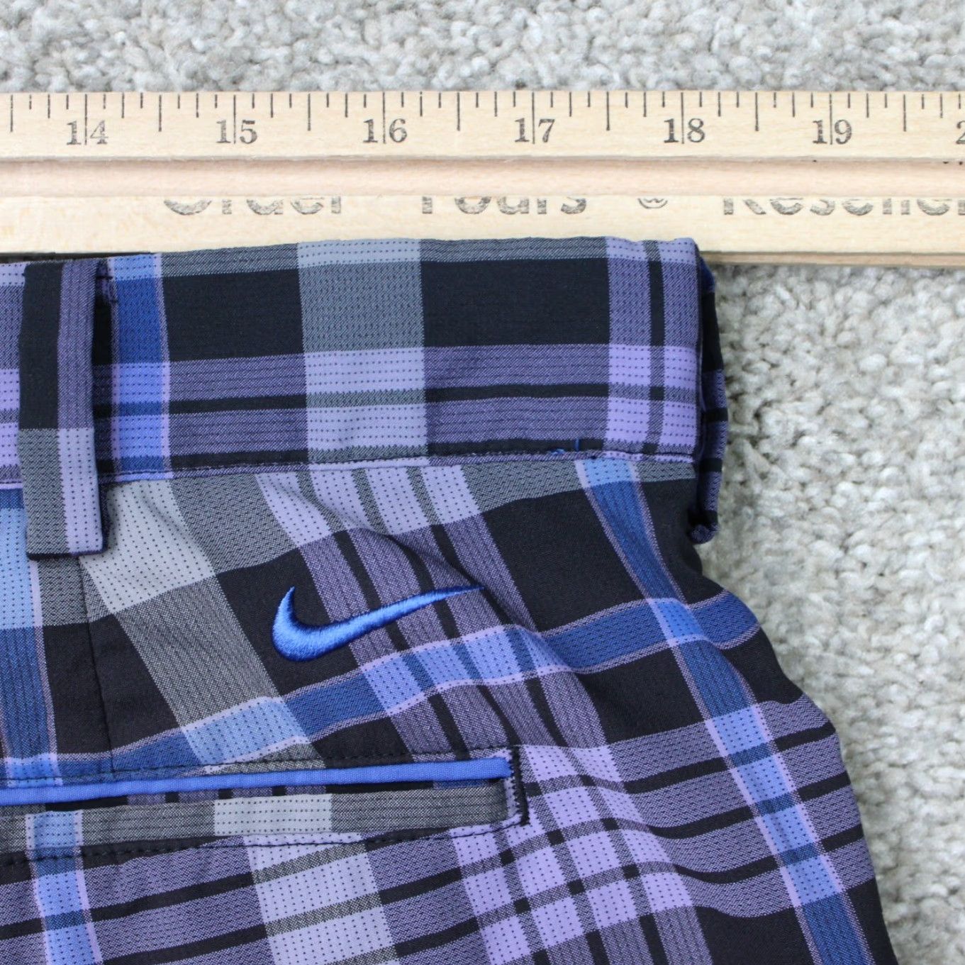 Nike Nike Shorts Mens 36 Bermuda Golf Dri-Fit Stretch Flat Front Purple Blue Size US 36 / EU 52 - 6 Thumbnail