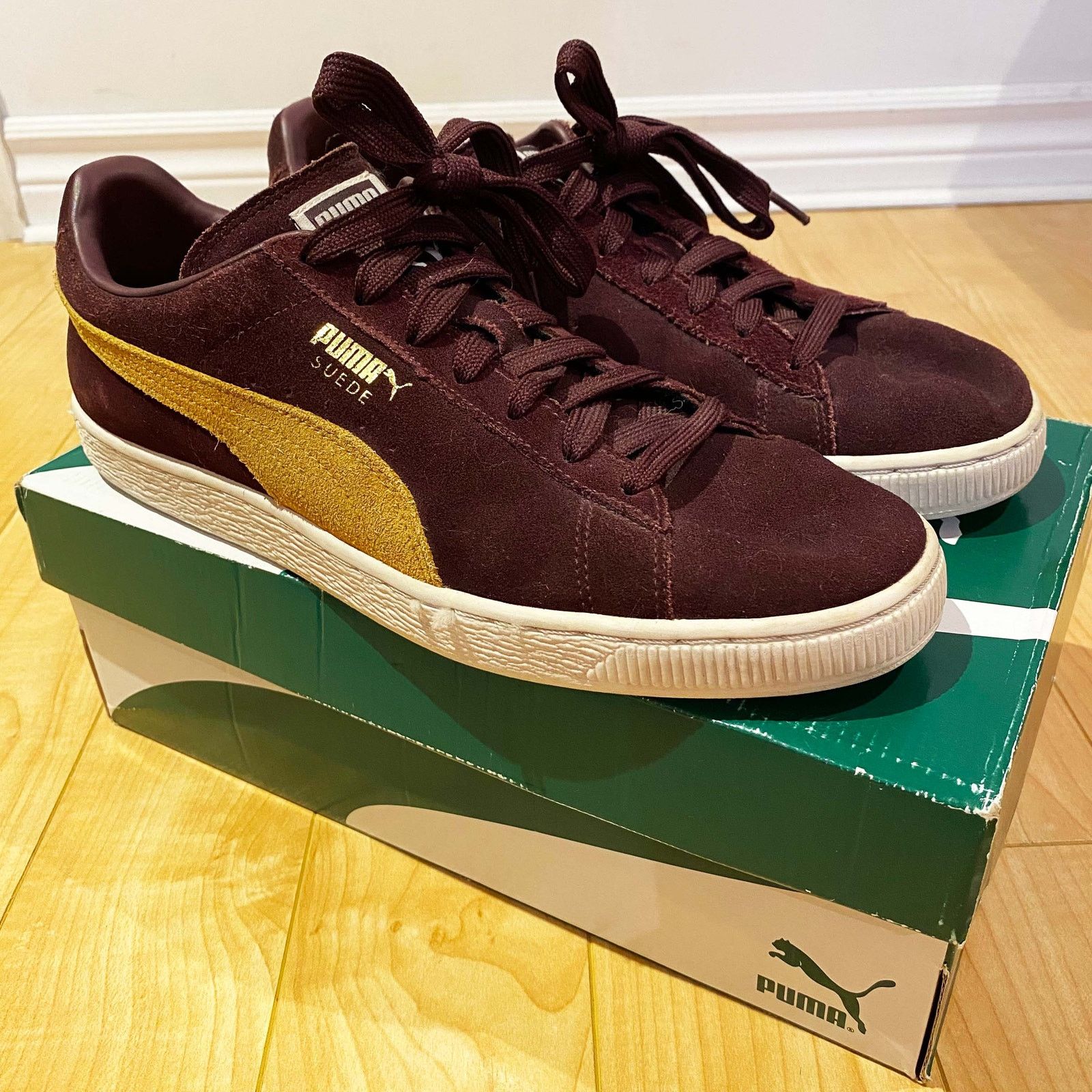 Puma Suede - Maroon & Yellow (US10)