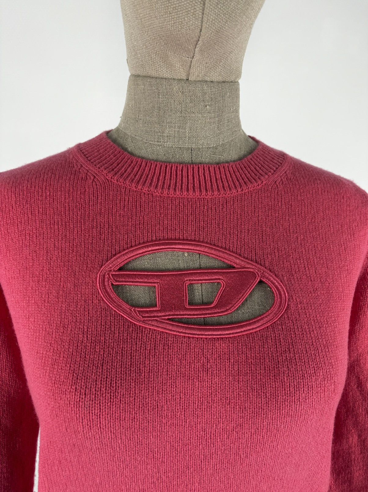 Diesel Black Gold Rare M-Areesa Embroidered Big Logo Wool Cut Out Sweater Jumper Pullover Size S / US 4 / IT 40 - 14 Thumbnail