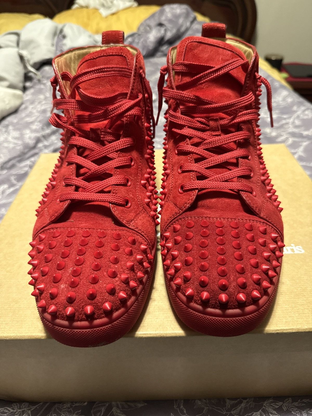 Christian Louboutin Spiked Velour High Top Louboutin 13US Size US 13 / EU 46 - 1 Thumbnail