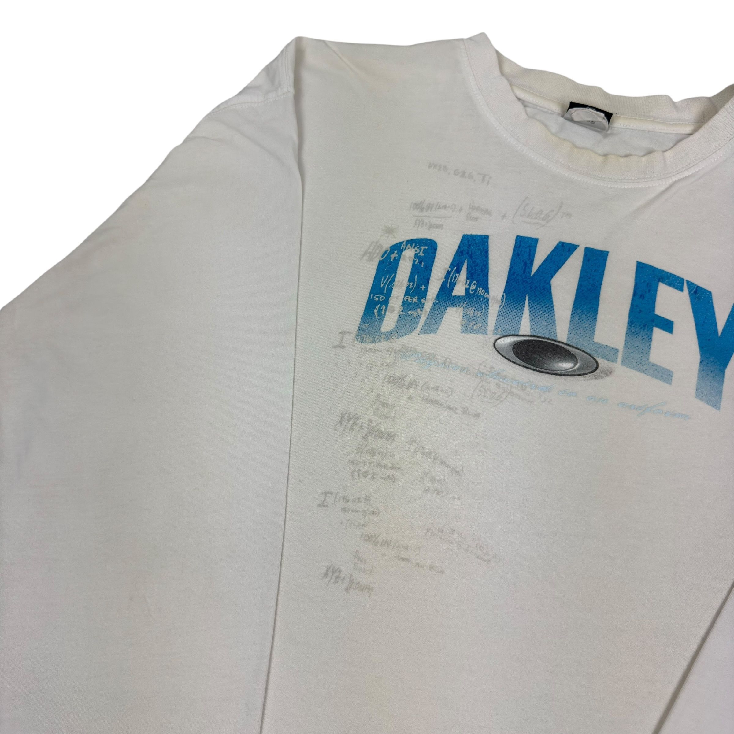 Oakley Oakley Men's White Blue Logo Cotton Long Sleeve Shirt Large Size US L / EU 52-54 / 3 - 4 Thumbnail