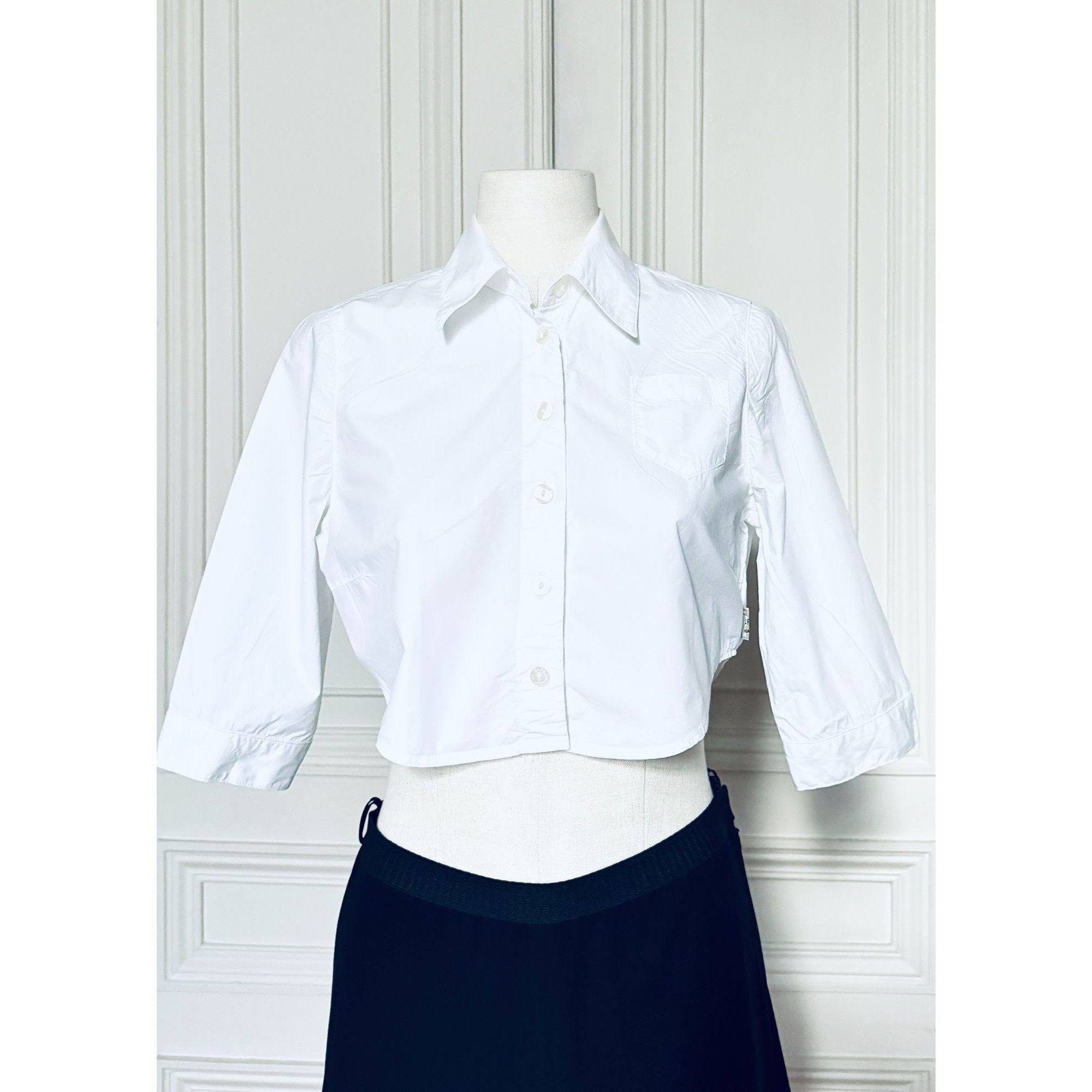 Jean Paul Gaultier White Cotton Short Sleeve Shirt Size M / US 6-8 / IT 42-44 - 1 Thumbnail
