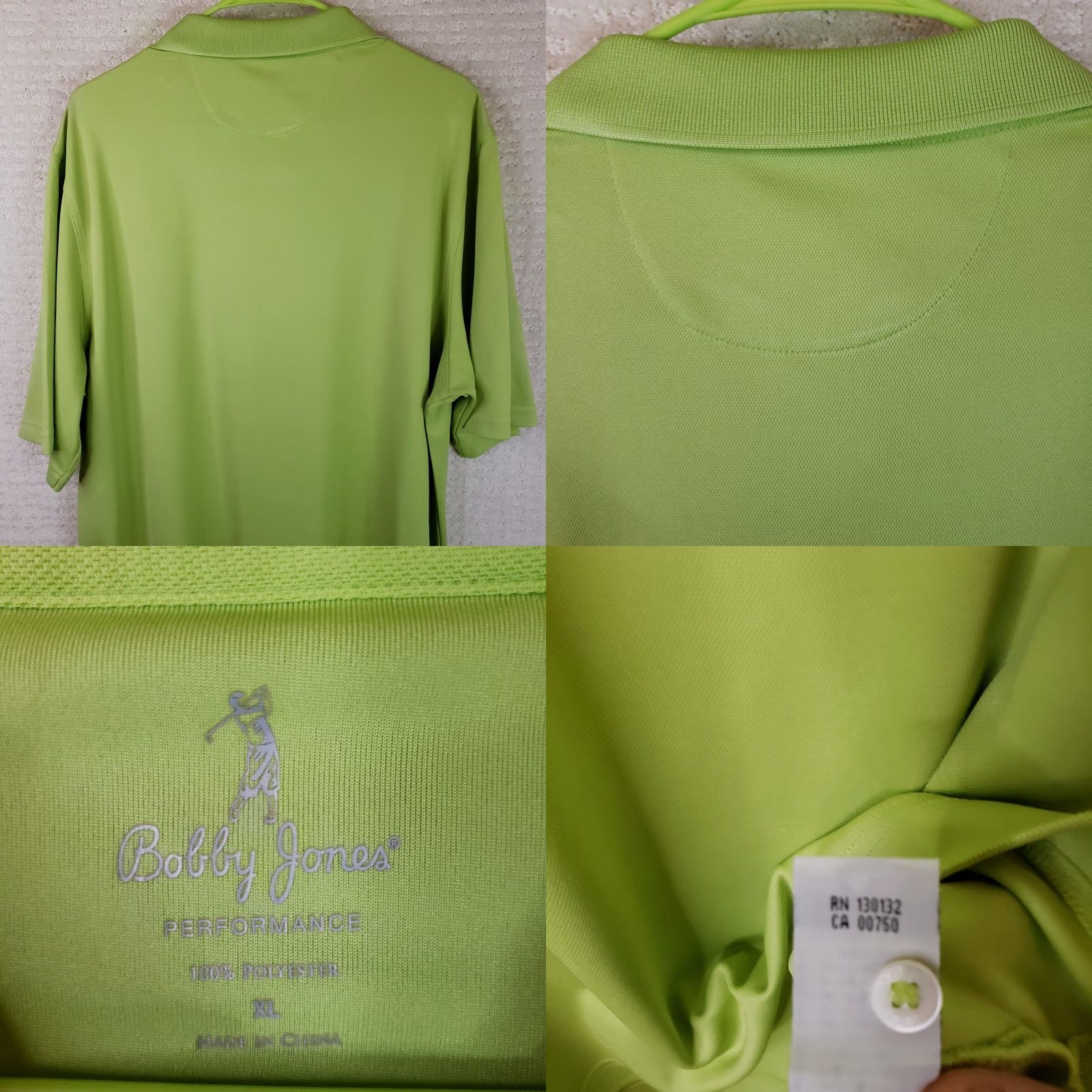 Vintage Bobby Jones Polo Shirt Men L Green White Striped Golf Performance Spring Island Size US L / EU 52-54 / 3 - 8 Thumbnail