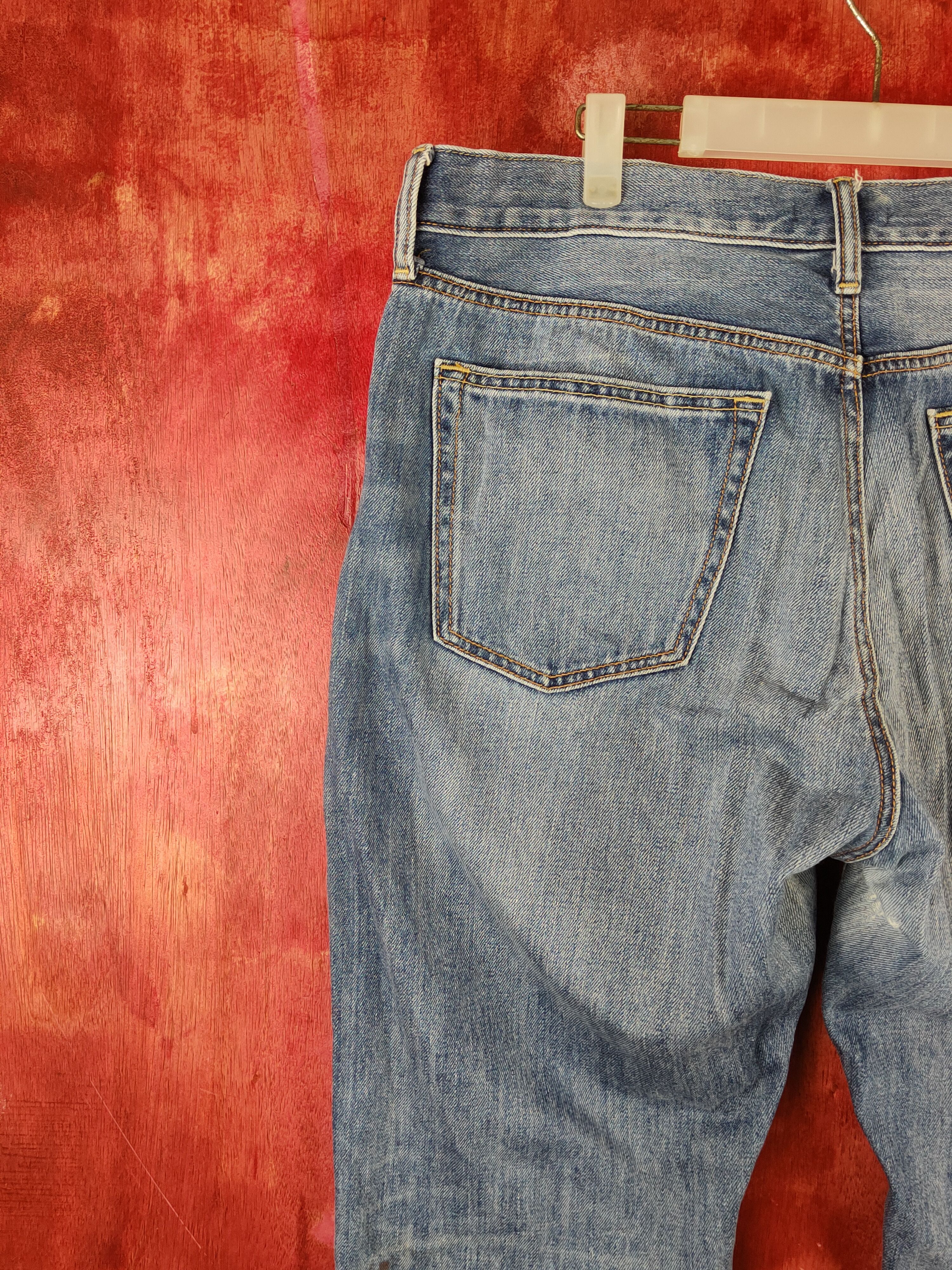 Japanese Brand Uniqlo Blue Distressed Ripped Jeans #S2144 Size US 38 / EU 54 - 8 Thumbnail