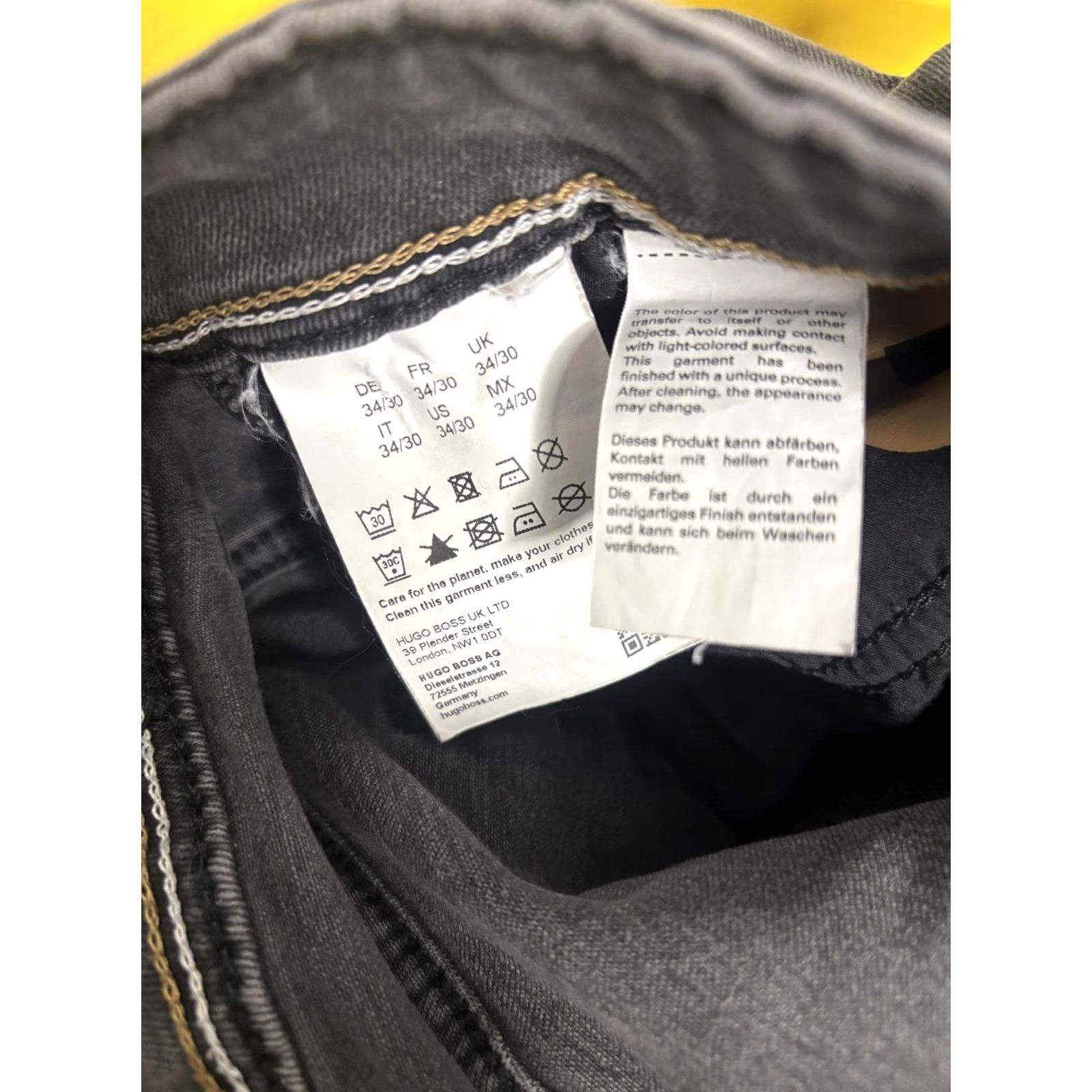 Hugo Boss HUGO BOSS Jeans Mens 34x30 Black Wash Slim Tapered Denim Casual Pants Boss Size US 34 / EU 50 - 7 Thumbnail