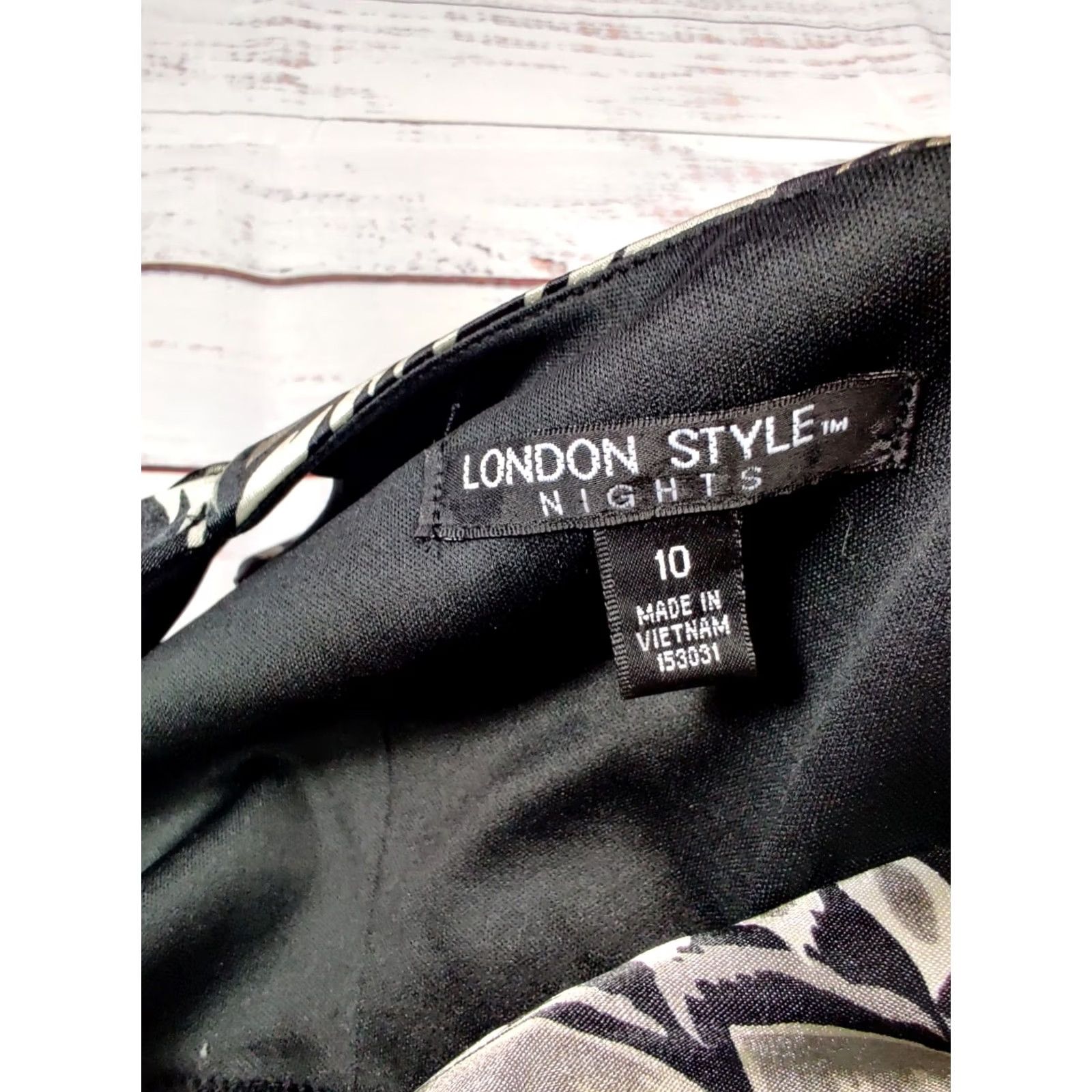 Vintage London Style Nights Womens Tank Dress Sleeve No Sleeves Black Champagne Knee Length 10 Sheath Size L / US 10 / IT 46 - 7 Thumbnail