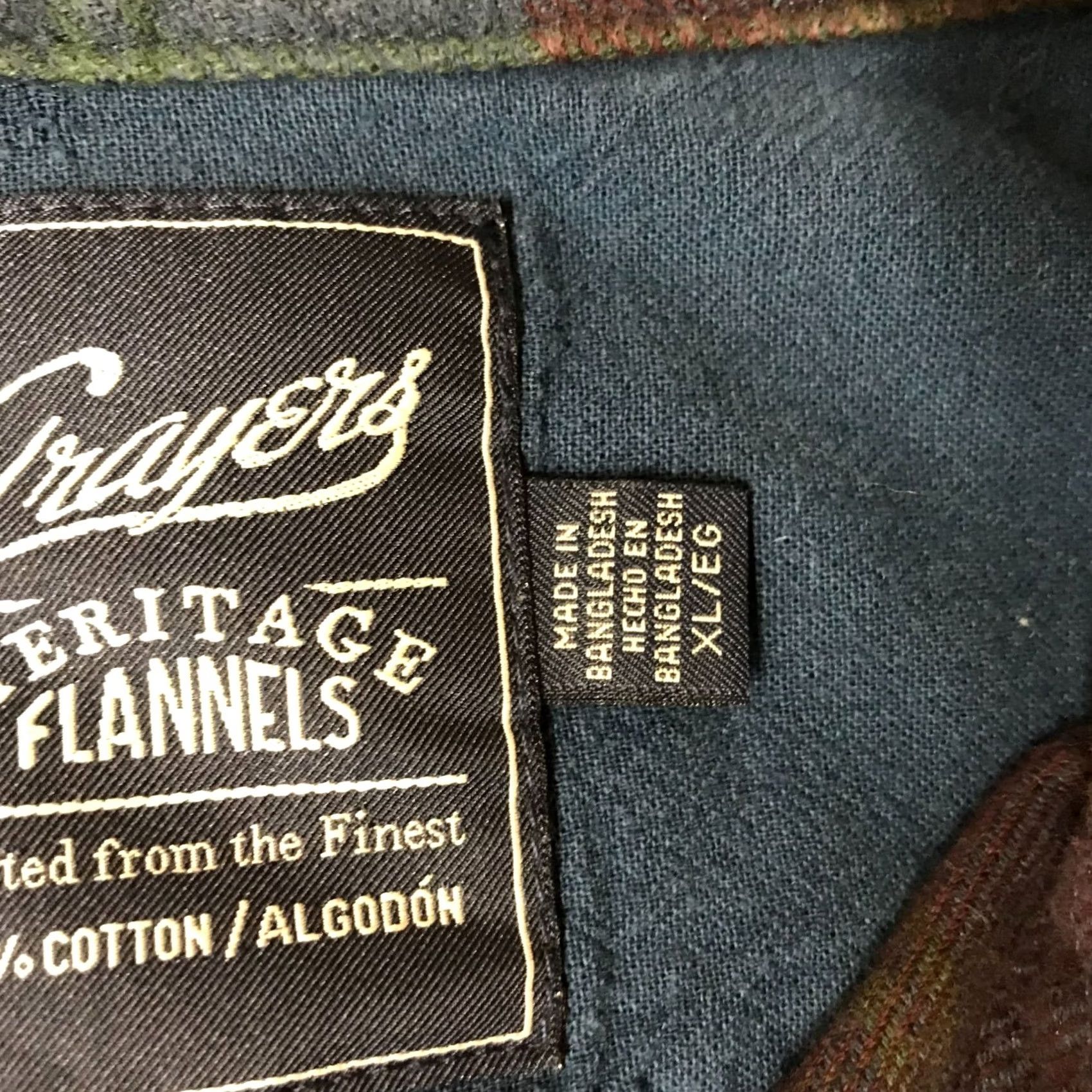 Grayers GRAYERS MEN'S XL BLUE & WINE PLAID LONG SLEEVE BUTTON FLANNEL SHIRT Size US XL / EU 56 / 4 - 8 Thumbnail