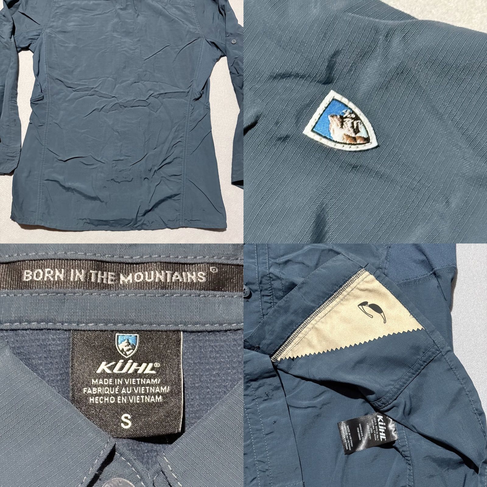 Vintage KUHL Invoke Shirt Men Navy Long Sleeve Button Pockets Small Size US S / EU 44-46 / 1 - 8 Thumbnail