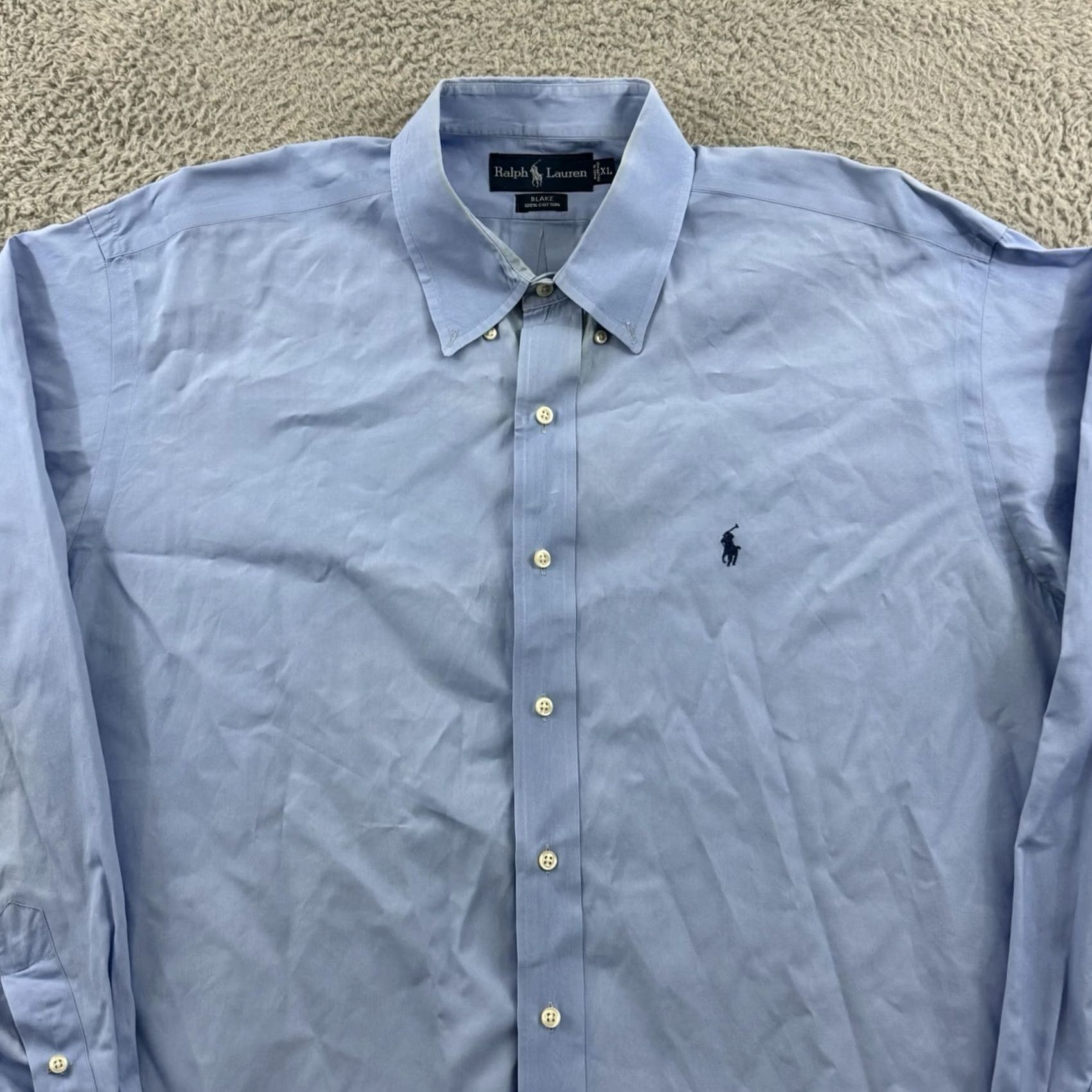 Polo Ralph Lauren Polo Ralph Lauren Shirt Mens XL Big Blue Stripe Pony Blake Button Down Casual Size US XL / EU 56 / 4 - 3 Thumbnail