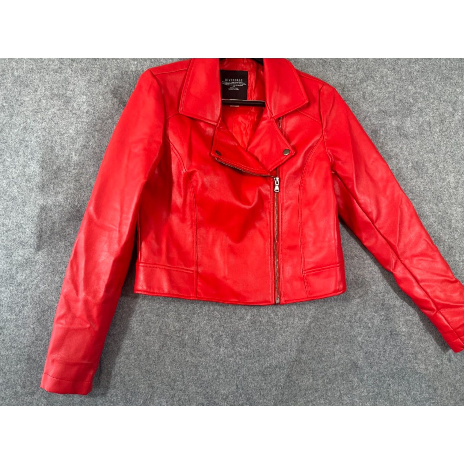 Vintage Riverdale Jacket Womens S Cheryl Blossom Faux Vegan Leather Southside Serpents Full Zip Long Sleeve Jacket Size S / US 4 / IT 40 - 5 Thumbnail