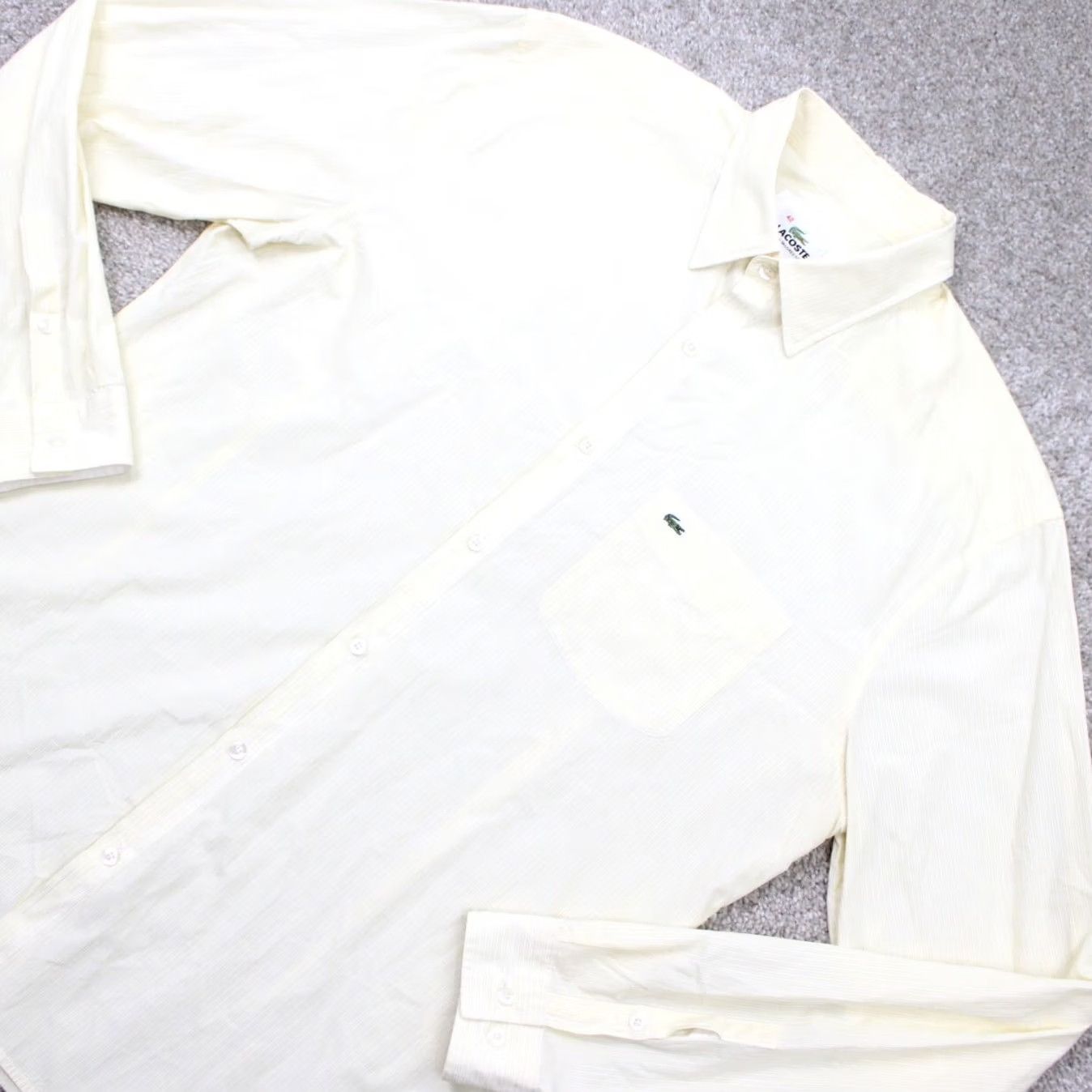 Lacoste Lacoste Button-Up Shirt Mens 42 Yellow Cotton Long Sleeve Collared L/S Poplin Plaid Classic Preppy Sportswear Size US XL / EU 56 / 4 - 4 Thumbnail