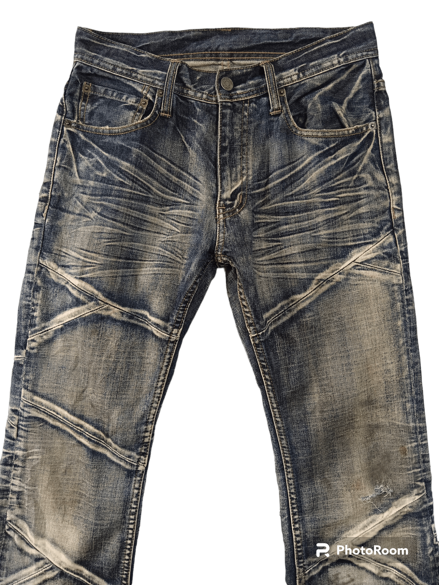 HIDEAWAYS Edge X Rupert Distressed Flare Jeans Size US 28 / EU 44 - 3 Thumbnail