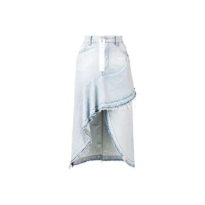 Off-White Off-White Asymmetrical Denim Skirt for Women 0079 Size 38" / US 16 / IT 52 - 1 Thumbnail