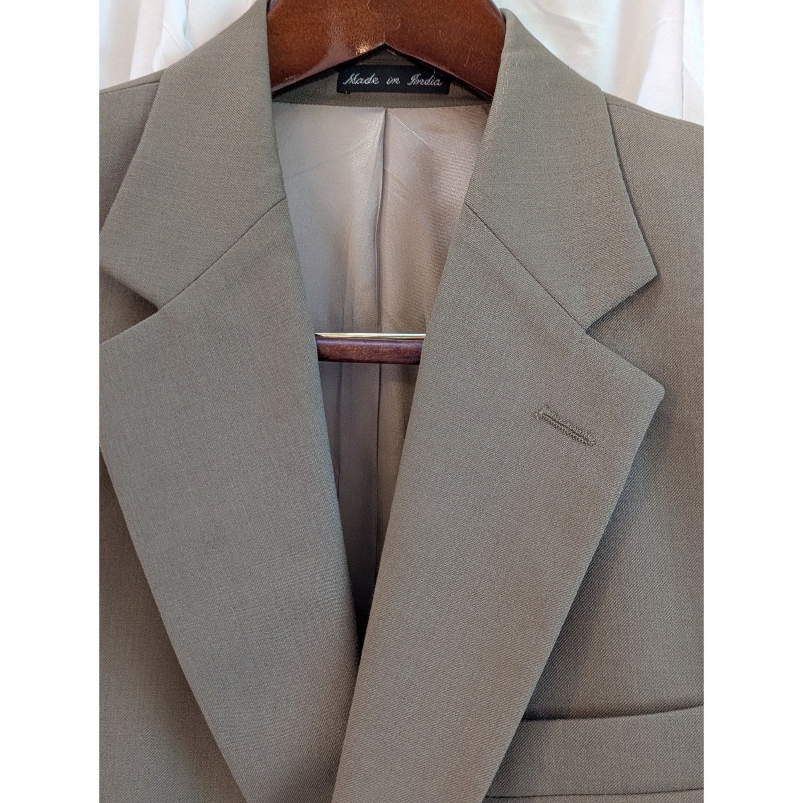 Chaps Size 42R Brown Pure New Wool 2 Button Notch Lapel Blazer Size 42R - 2 Thumbnail