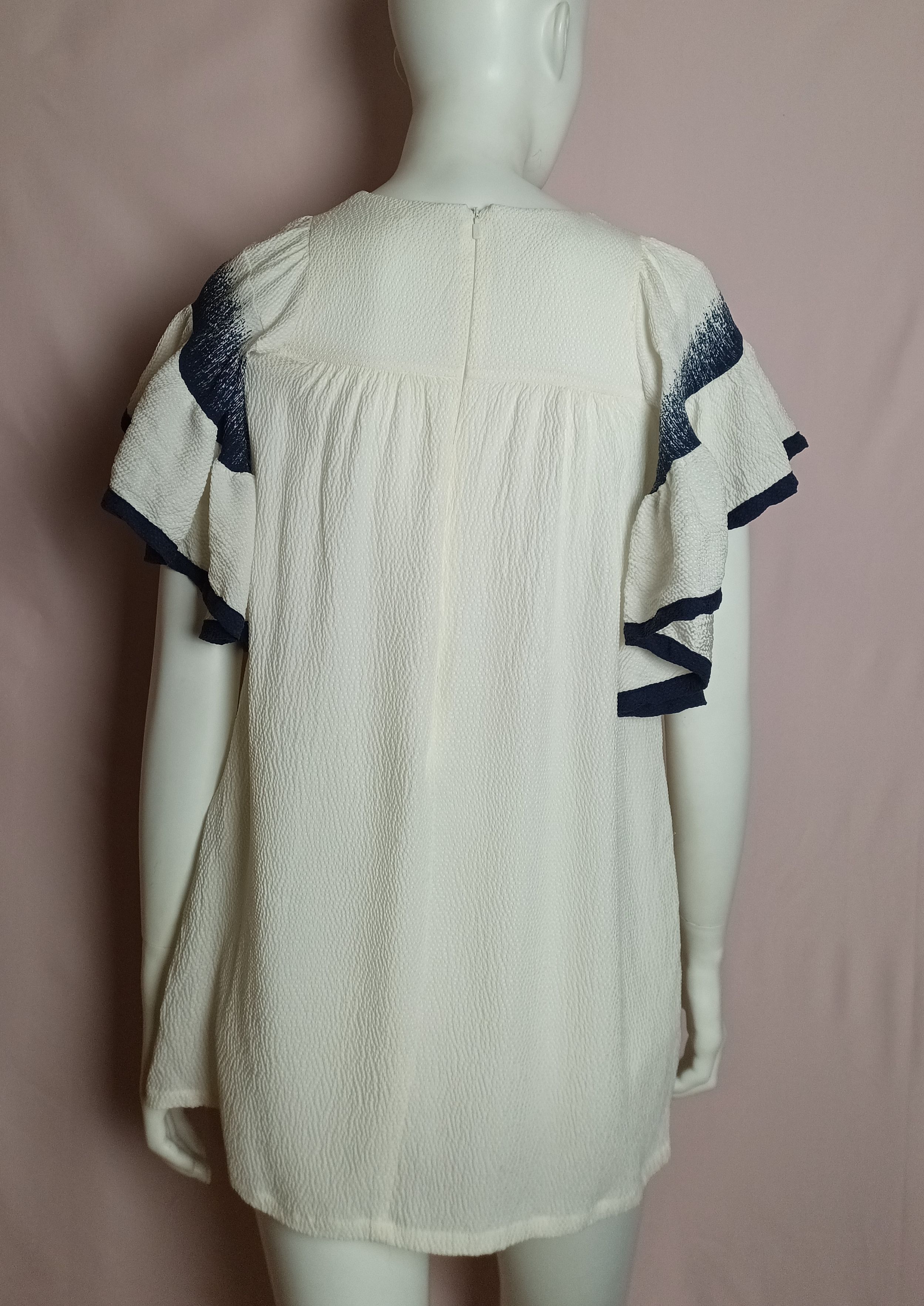 Chloe Chloe Ivory Blue Silk Girls Dress Size 10y Size XXS / US 00 / IT 34 - 5 Thumbnail